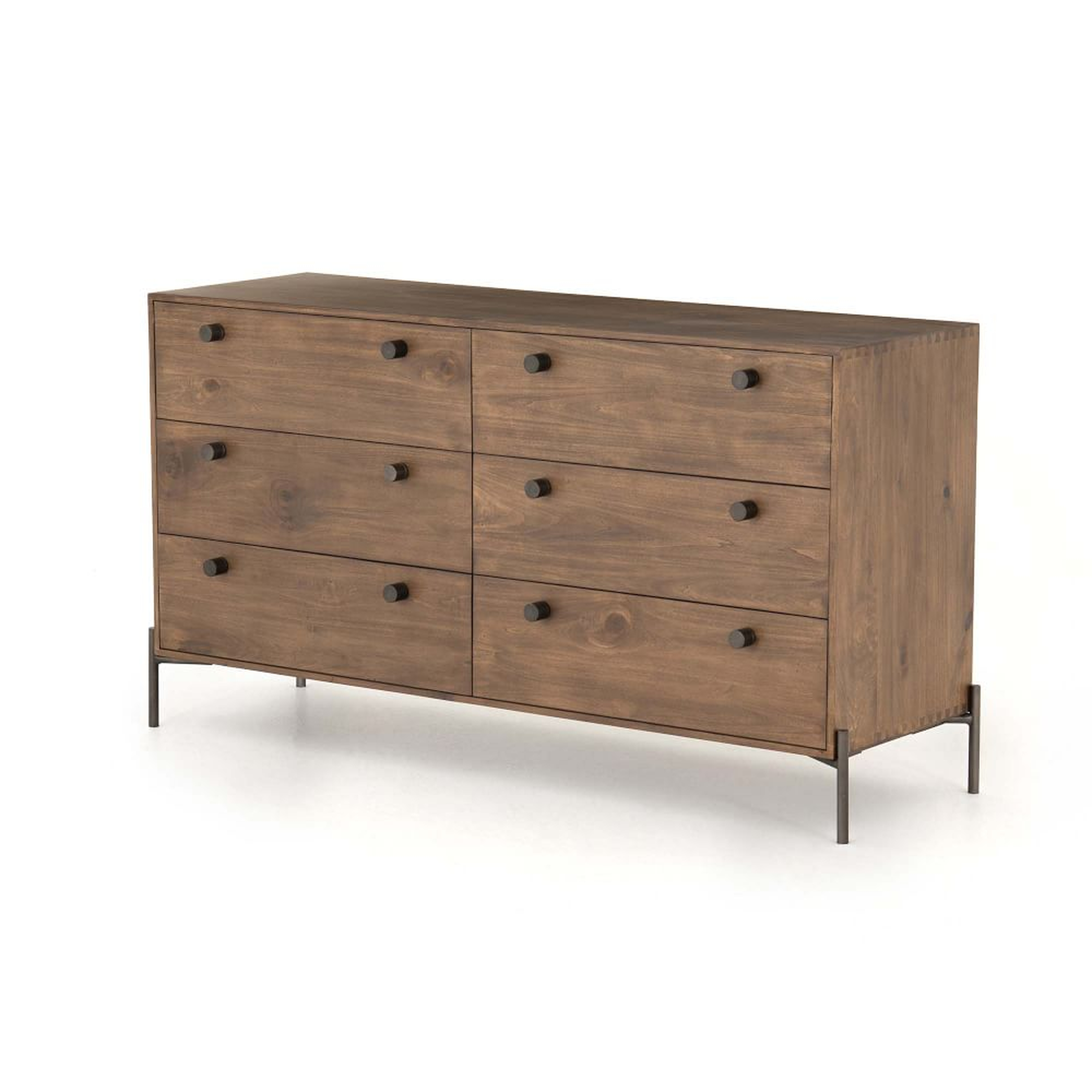 Iron & Wood 59.5" 6-Drawer Dresser, Auburn Poplar - West Elm