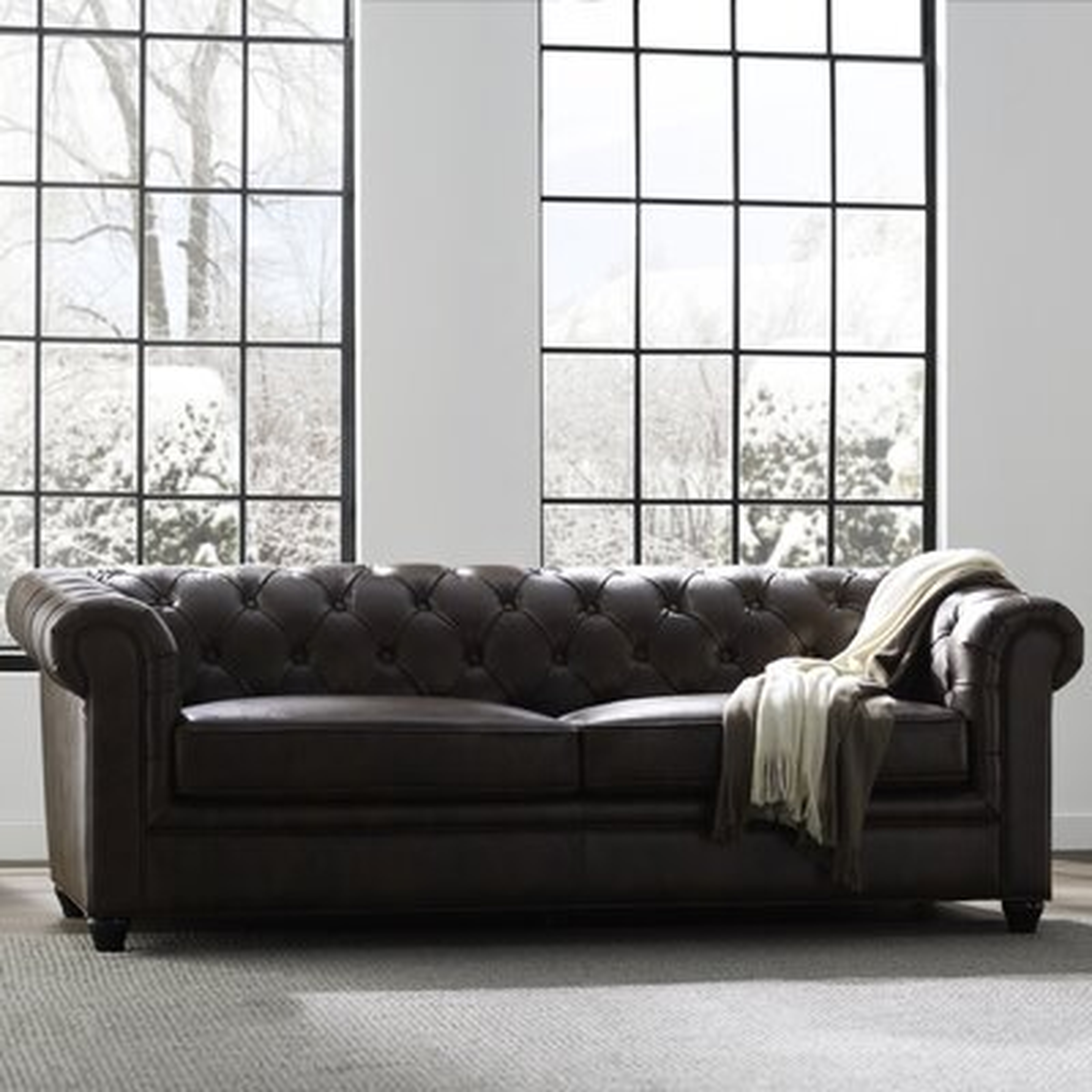 Klassen Genuine Leather Chesterfield 86" Rolled Arm Sofa - Wayfair