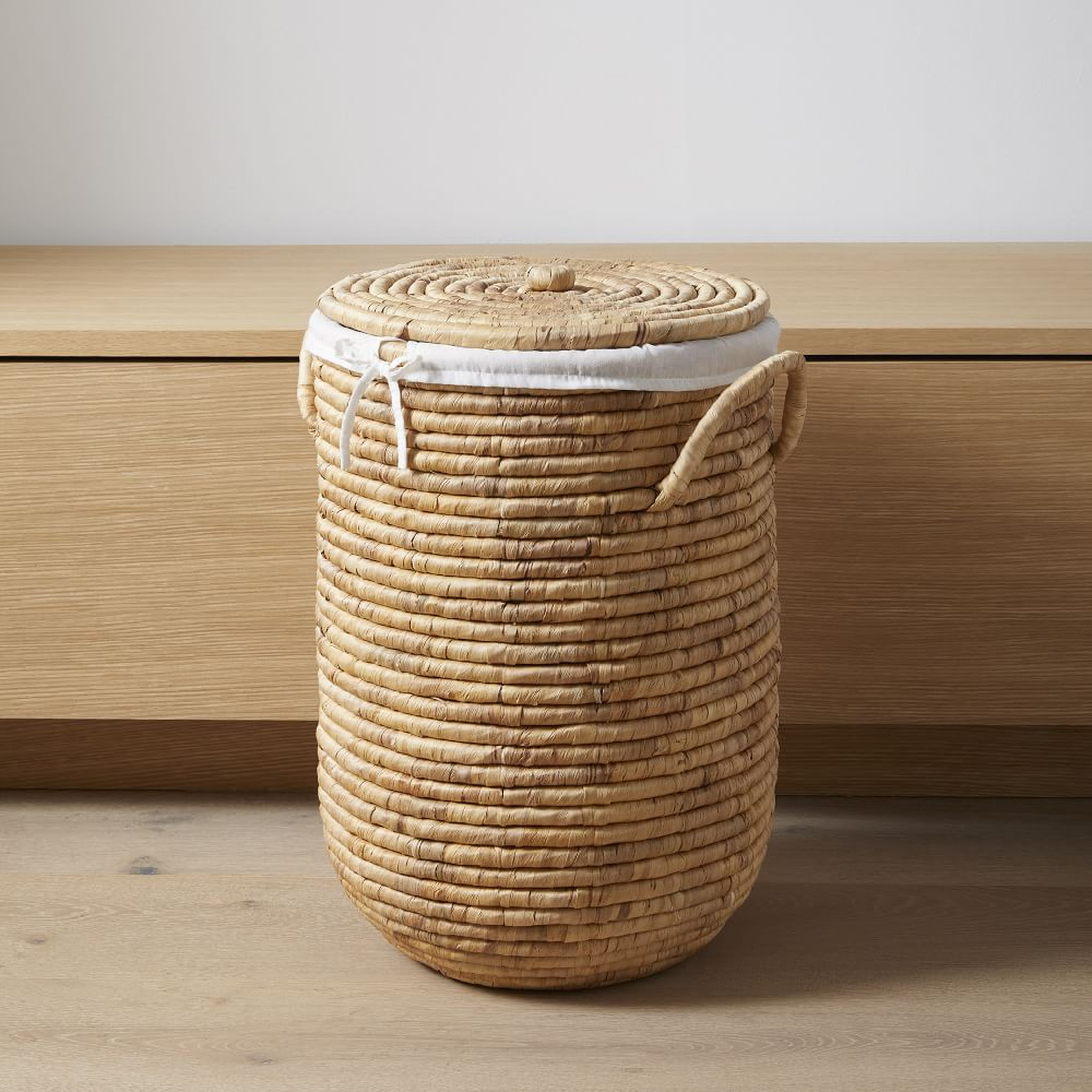 Woven Seagrass Basket, Small Hamper, Natural - West Elm