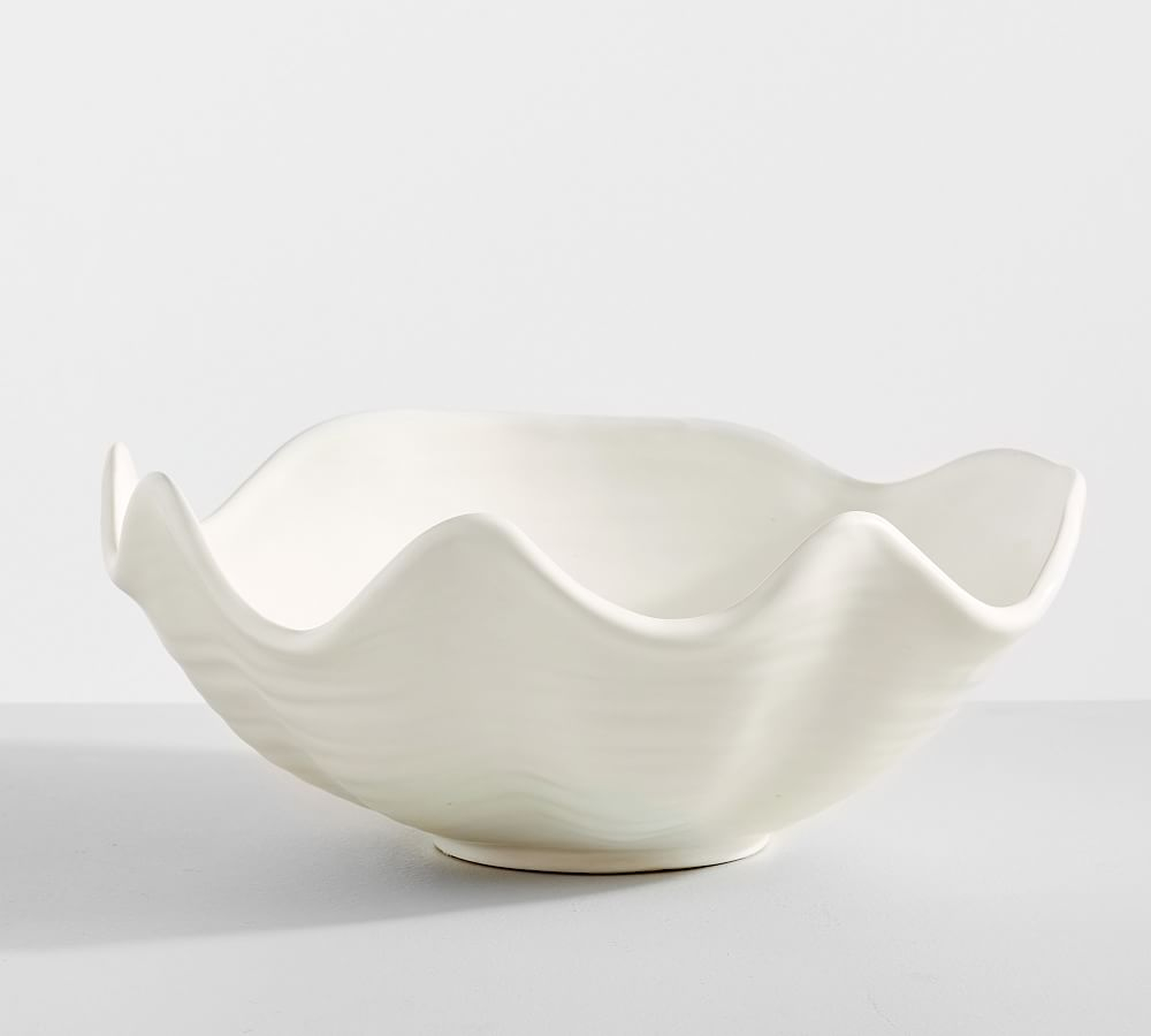 Handcrafted Ceramic Clam Bowl,White - Pottery Barn
