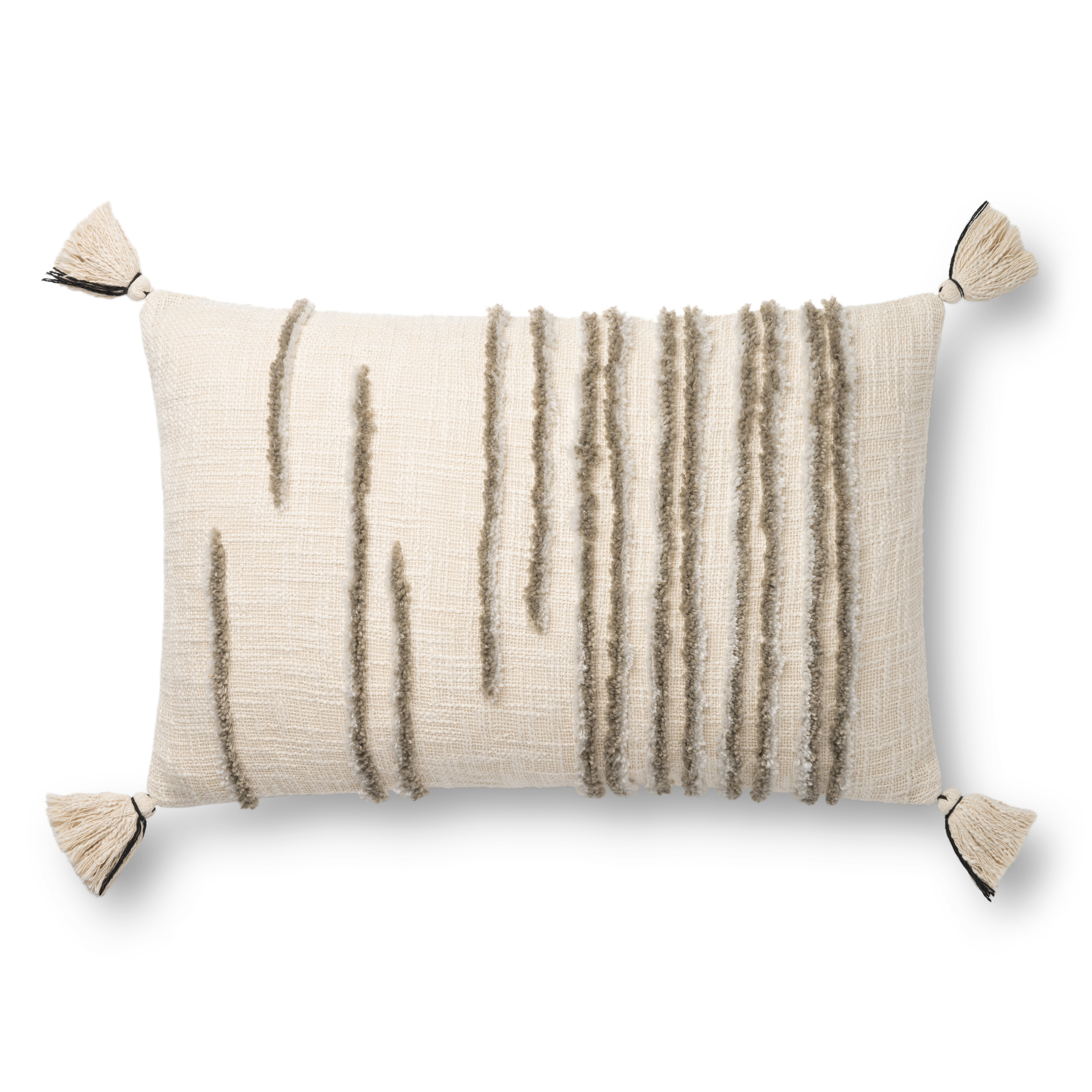 Loloi Pillows P0832 Natural / Stone 22" x 22" Cover Only - Loloi Rugs