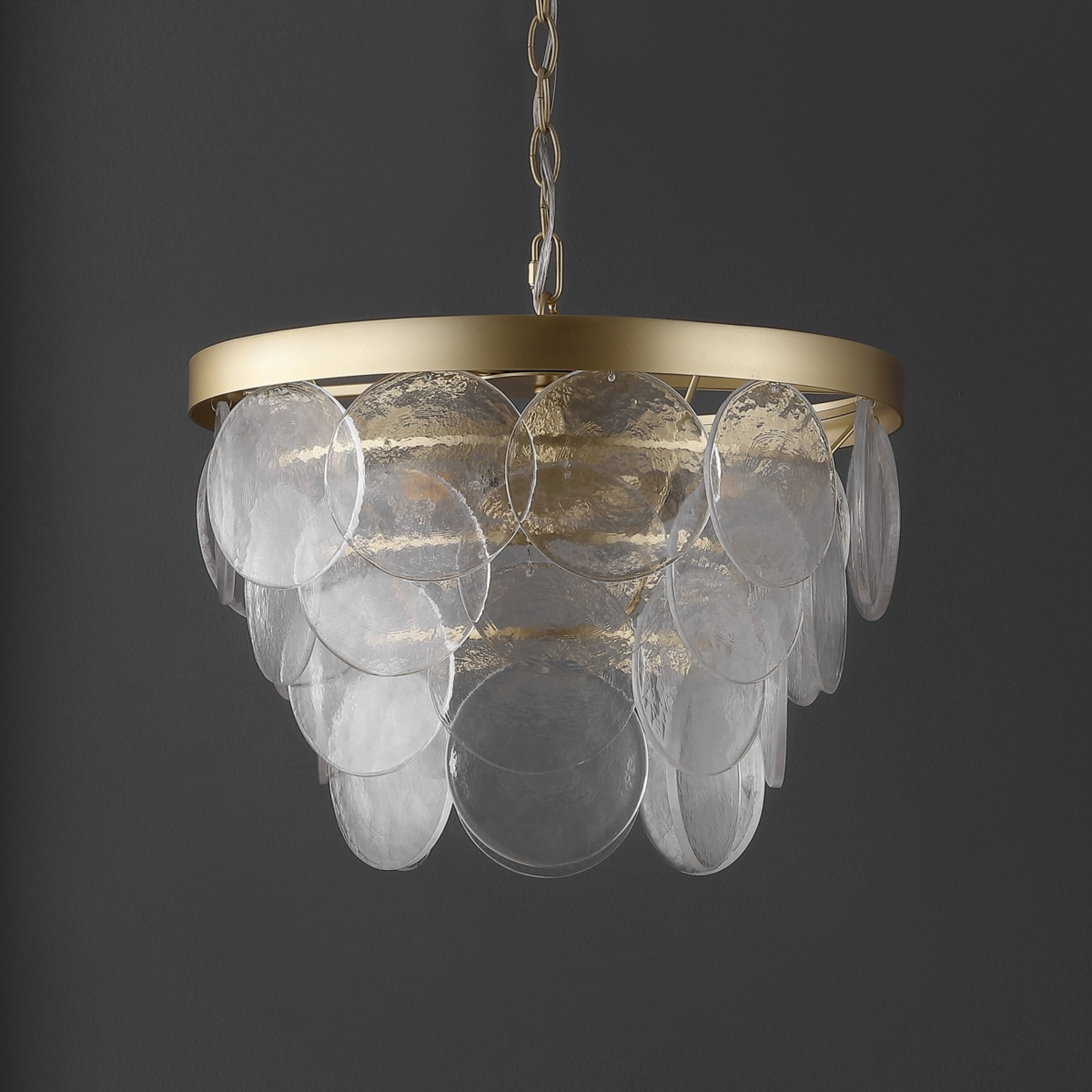 Chrys 3Lt 16.5" Chandelier - Clear/Gold - Safavieh - Safavieh