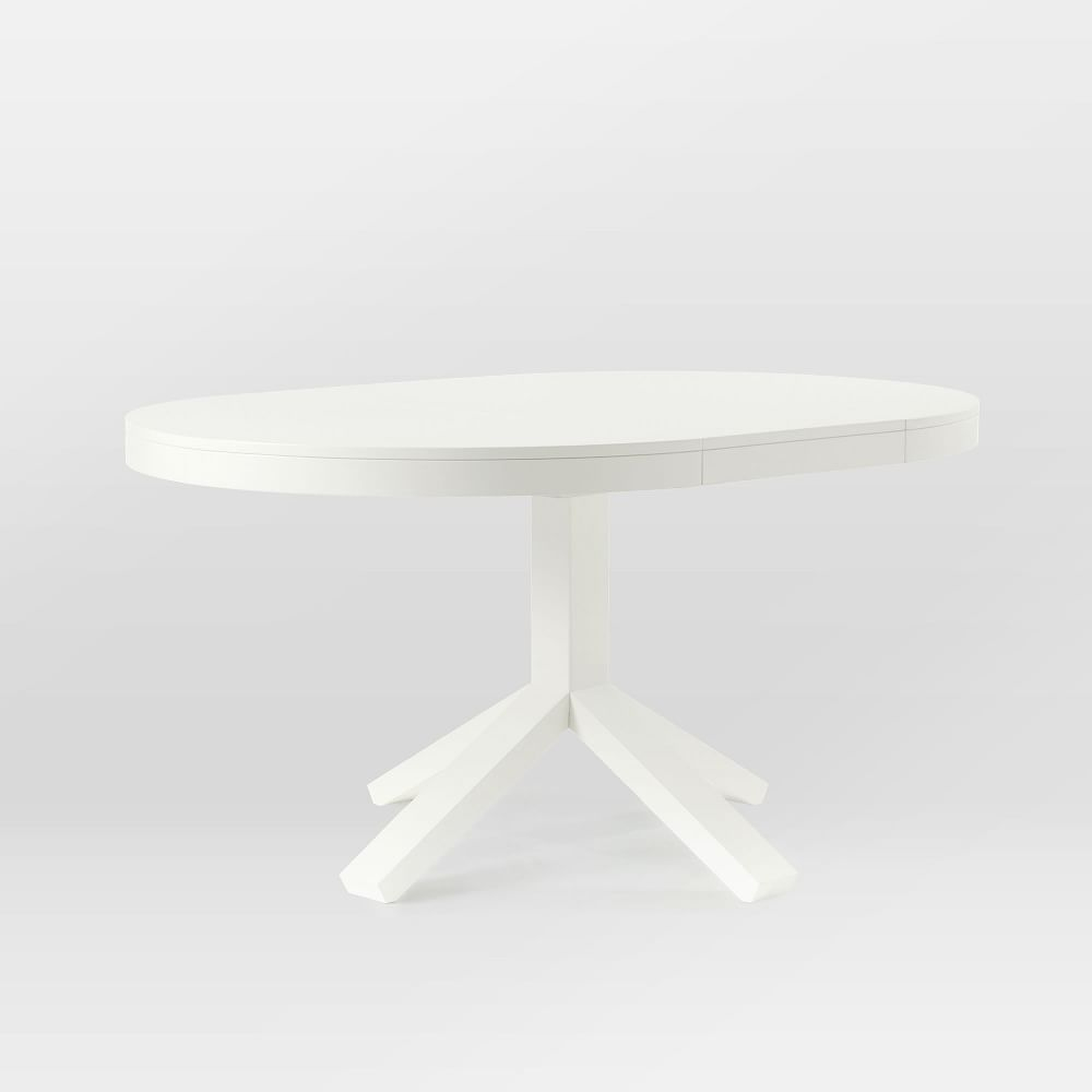 Poppy 42-60 Expandable Dining Table, Round, White - West Elm