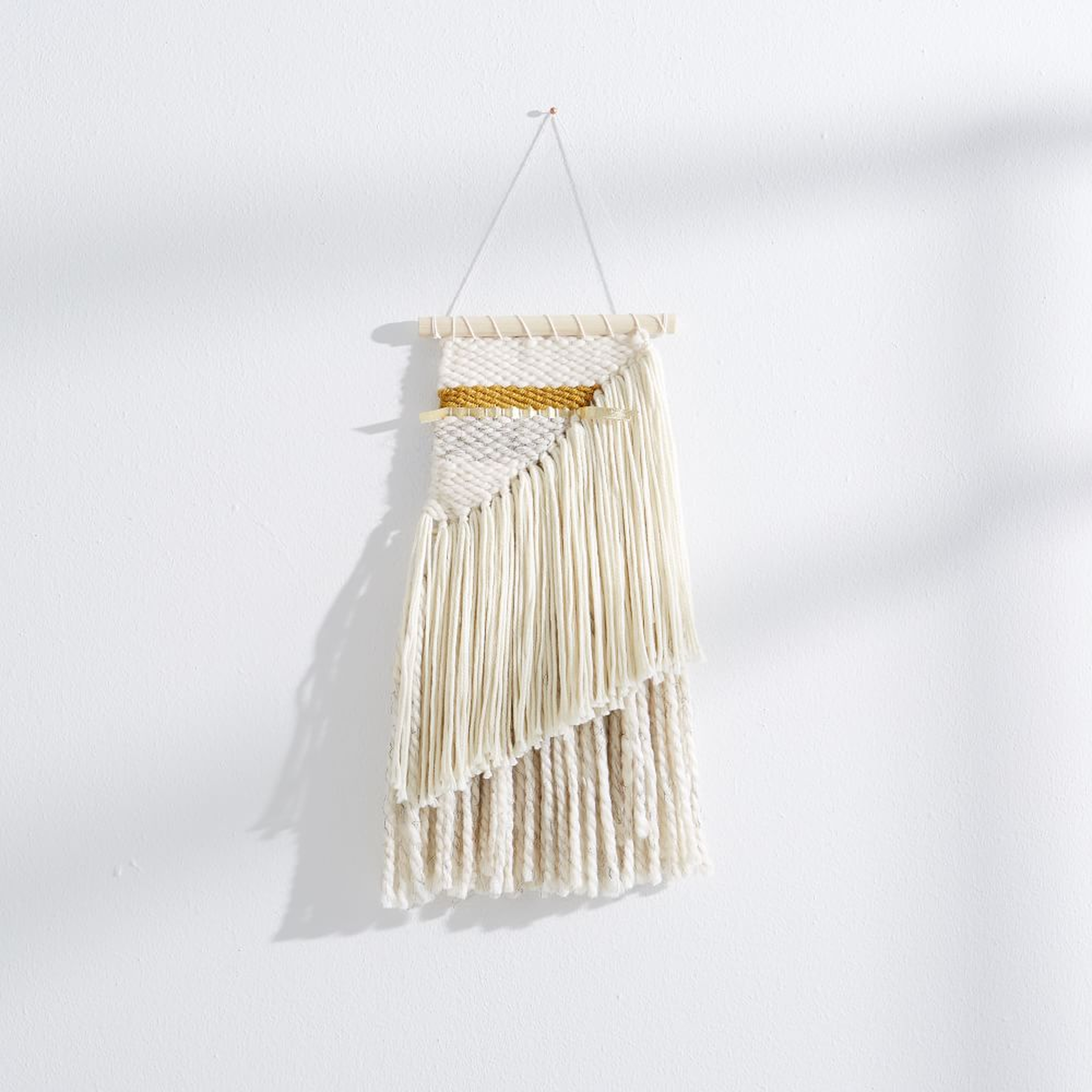 Sun Woven Wall Hanging, Small, Ivory/Mustard/Gold - West Elm