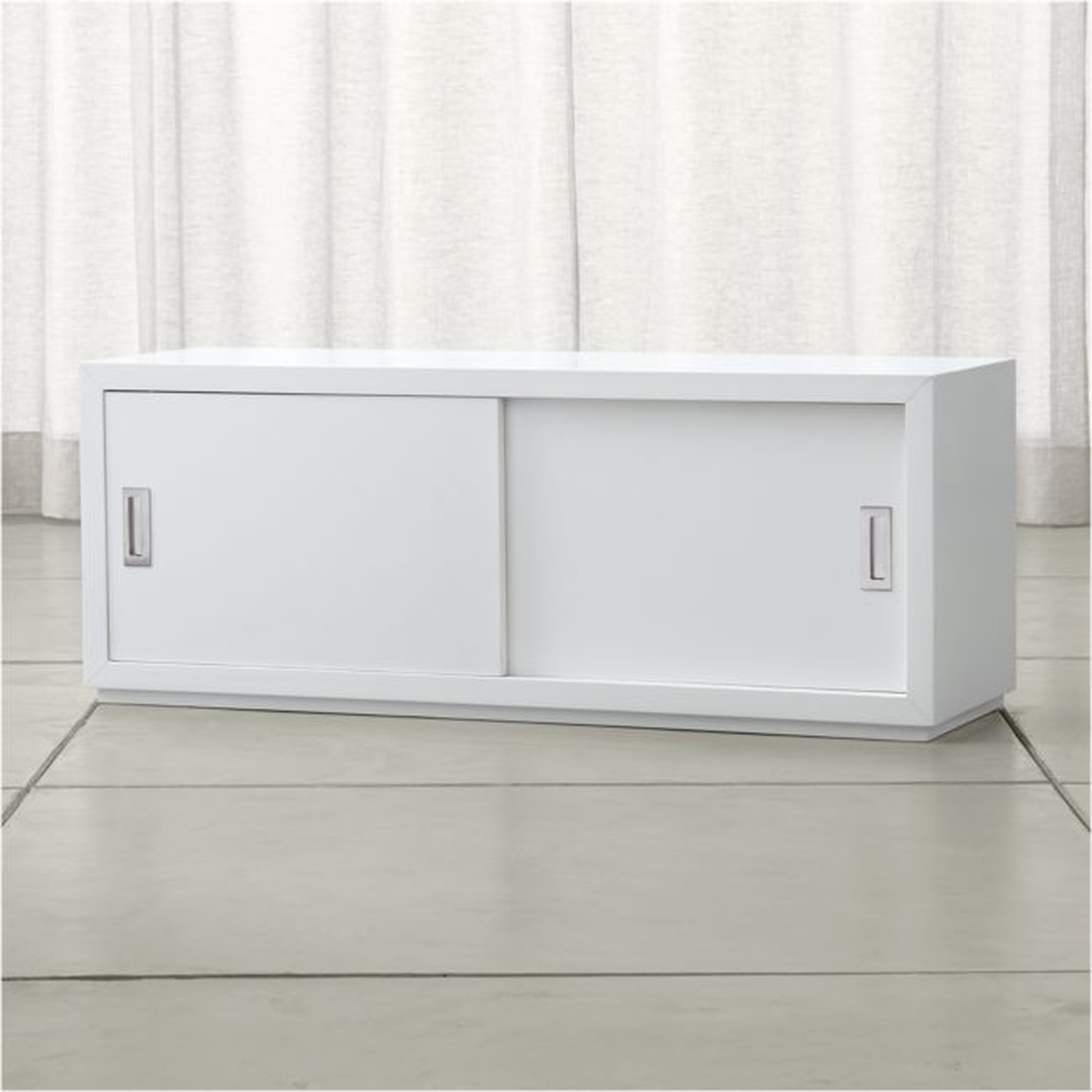 Aspect White 47.5" Modular Sliding Door Storage Unit - Crate and Barrel
