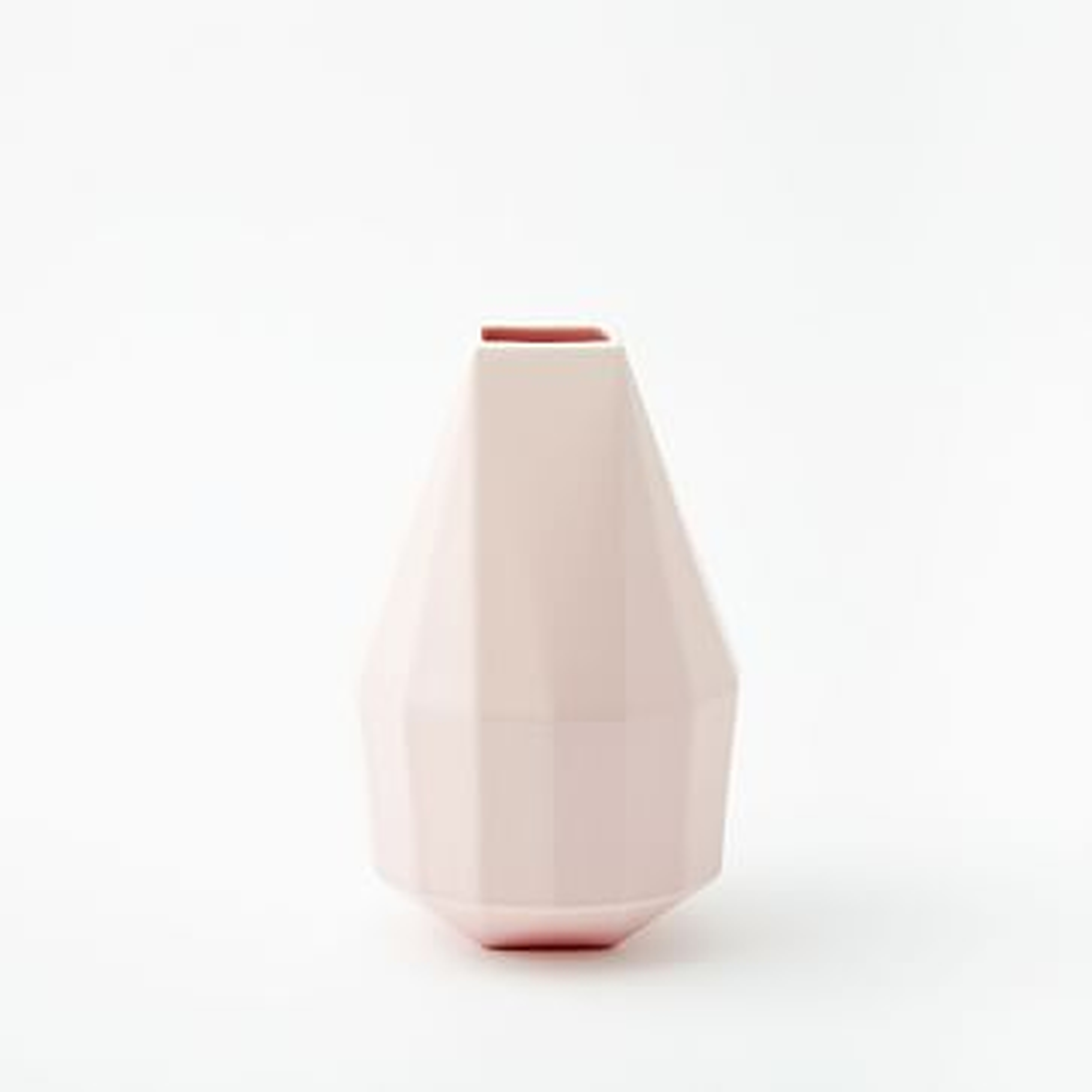 Faceted Porcelain Vase, 9.5", Dusty Blush - West Elm