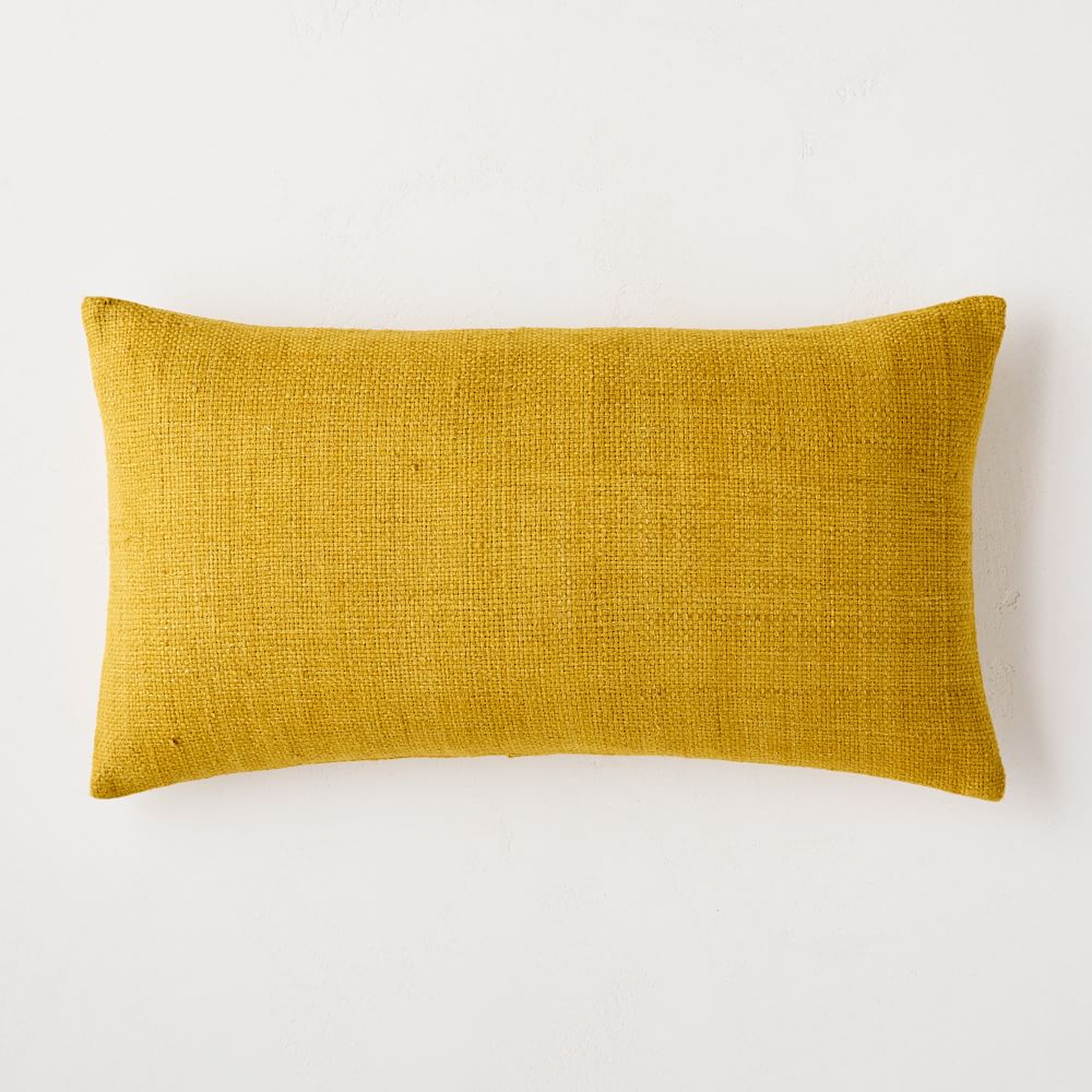 Silk Hand-Loomed Pillow Cover, 12"x21", Dark Horseradish - West Elm