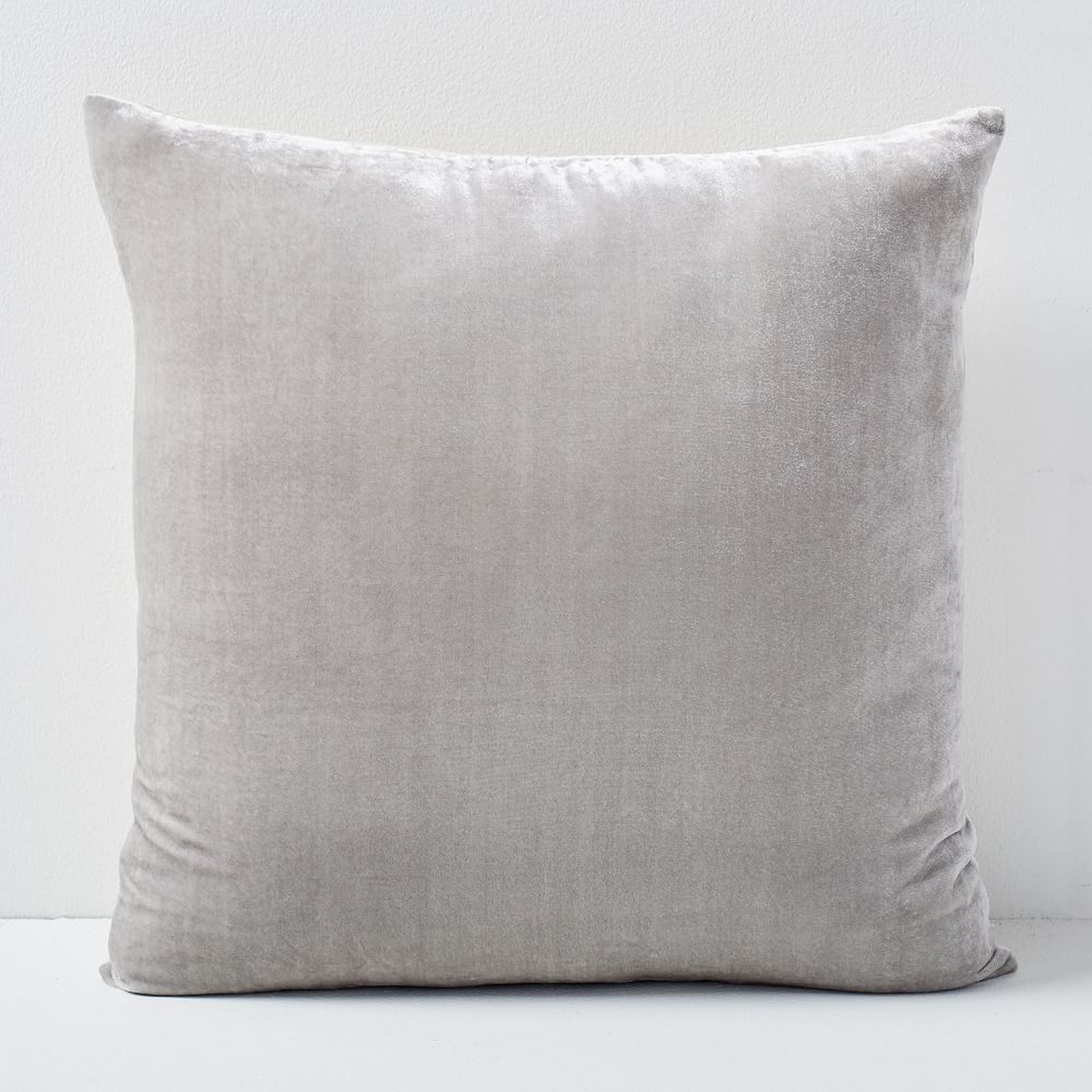 Lush Velvet Pillow Cover, 20"x20", Pearl Gray - West Elm