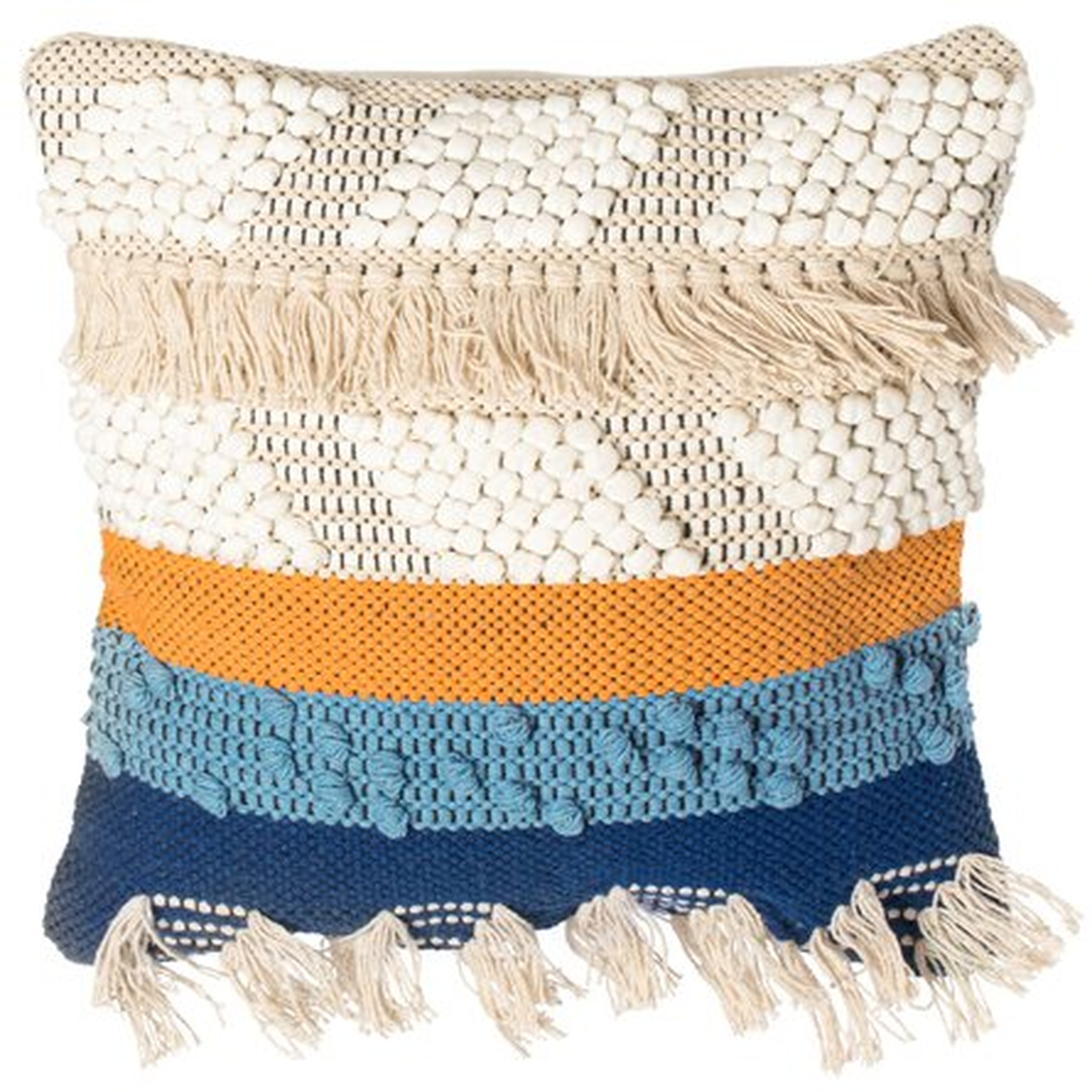 Handwoven Square 100% Cotton Pillow Cover, 16" x 16" - Wayfair