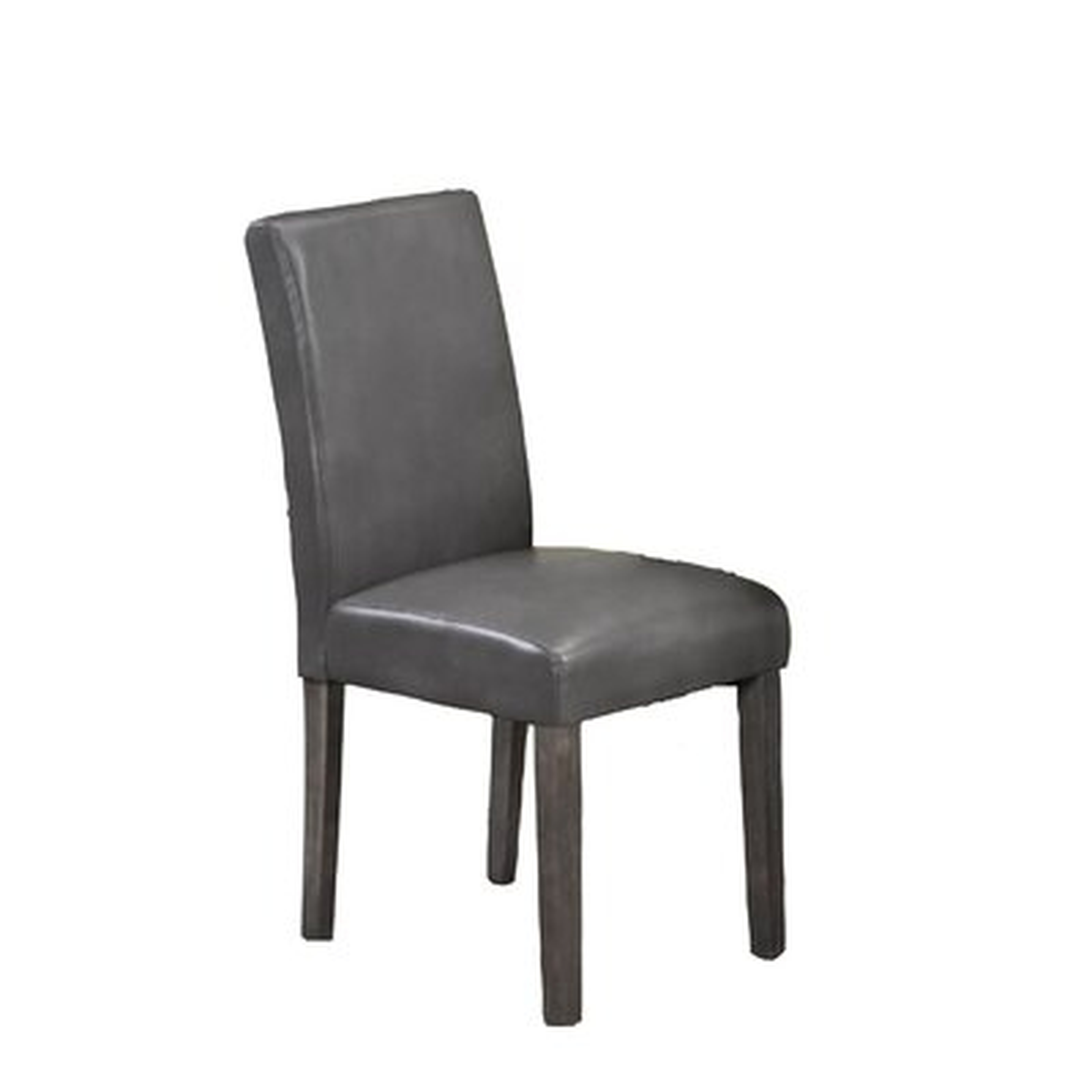Hopeland Leather Upholstered Parsons Chair in Gray - Wayfair