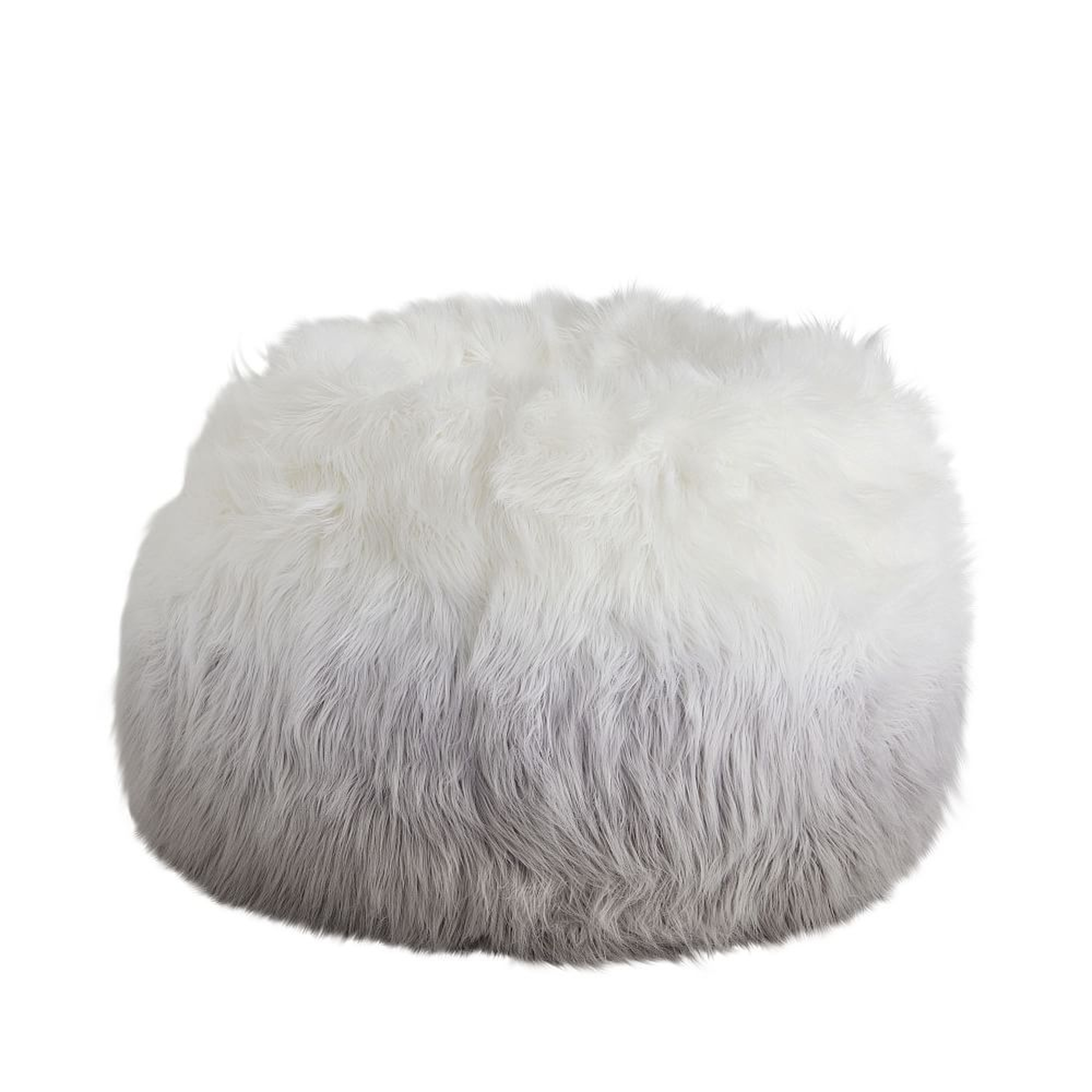 Himalayan Faux-Fur Charcoal Ombre Bean Bag Chair Slipcover + Insert, Large - Pottery Barn Teen