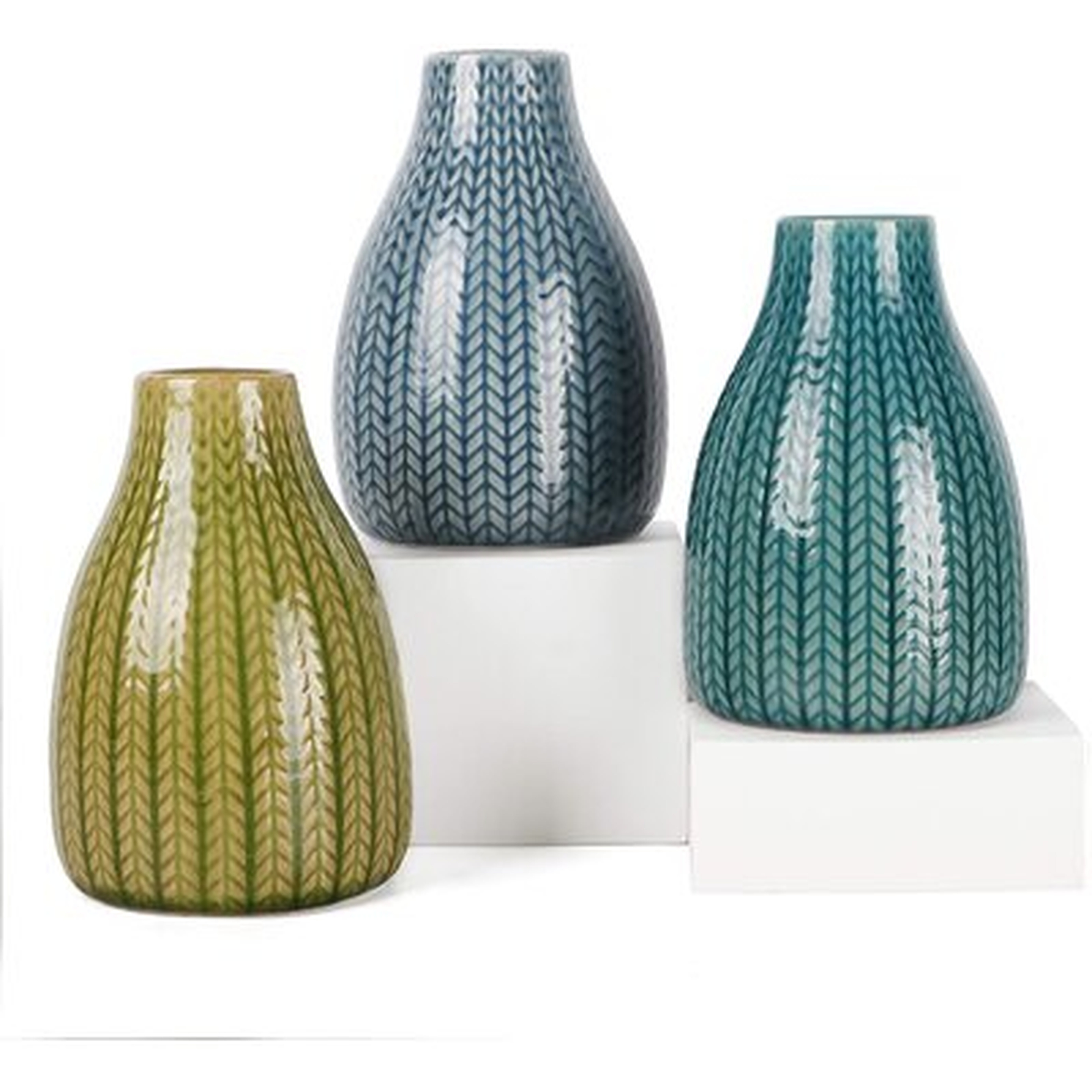 Vase Set Of 3, Small Decorative Vase, Ceramic Flower Vase For Decor Home Living Room Office Parties Wedding, Gift For Family And Friends, Yellow - Wayfair