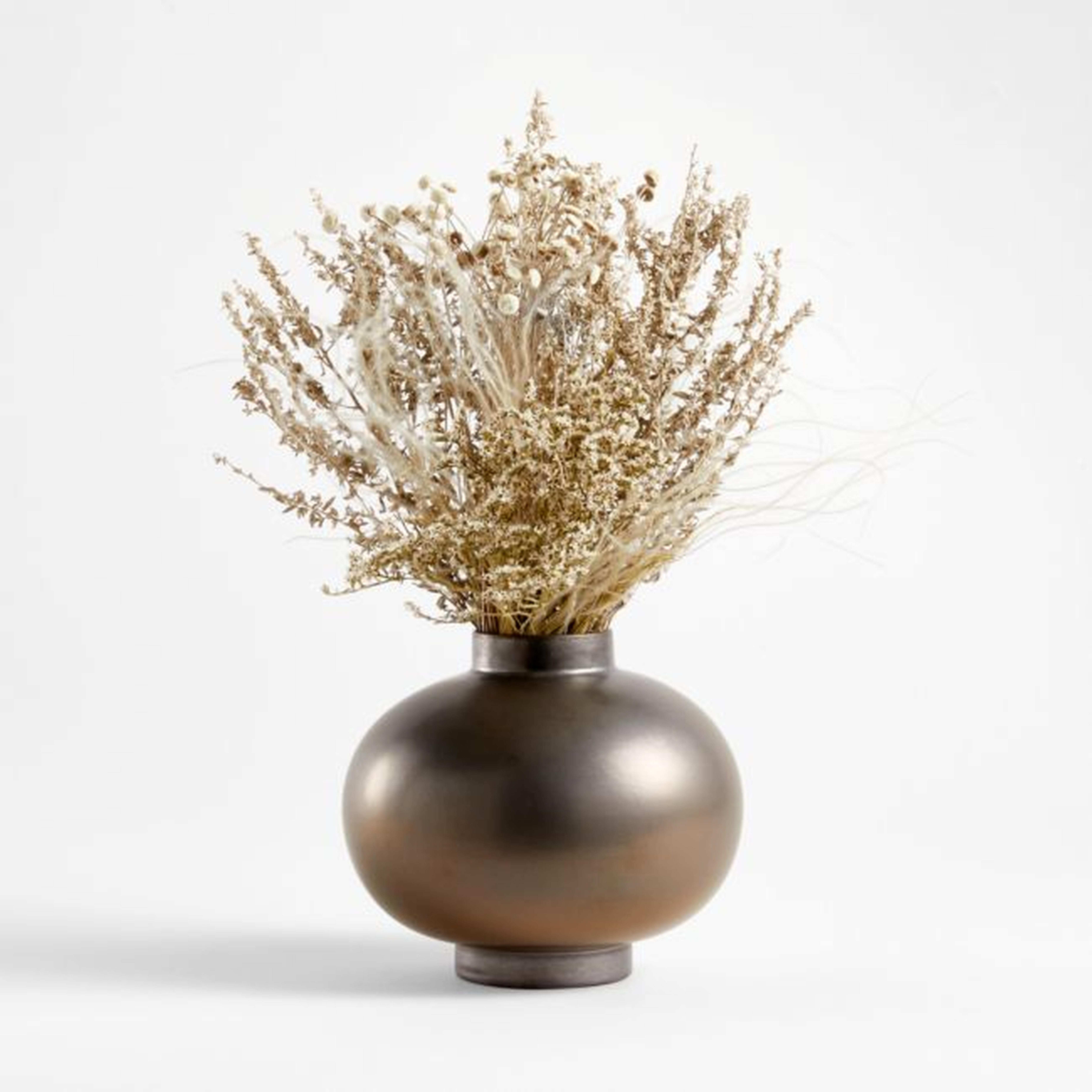 Metallic Full Moon Vase Dried Floral Arrangement - Crate and Barrel