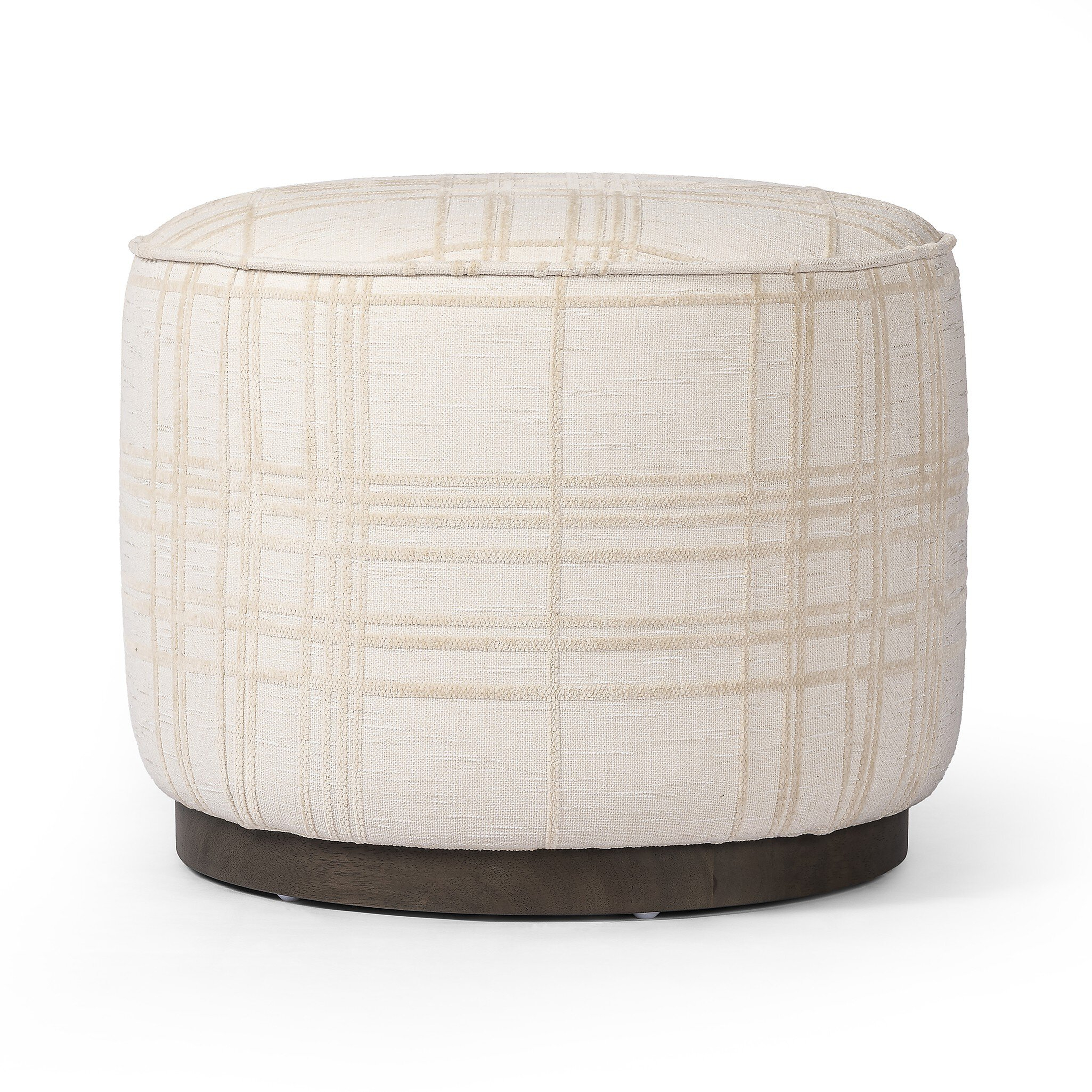 Sinclair Round Ottoman - Sheffield Ivory - Four Hands