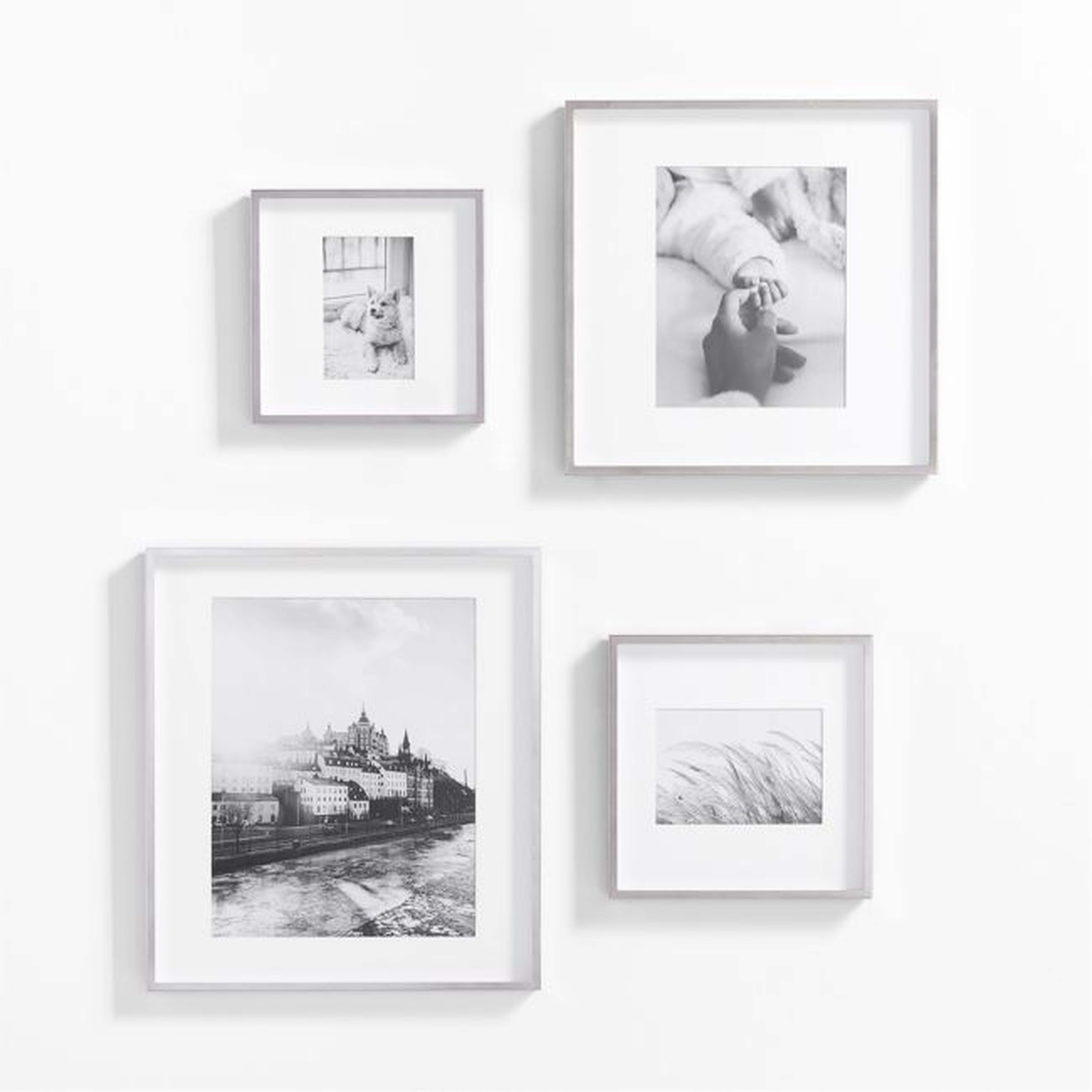 4-Piece Brushed Silver Gallery Wall Frame Set - Crate and Barrel
