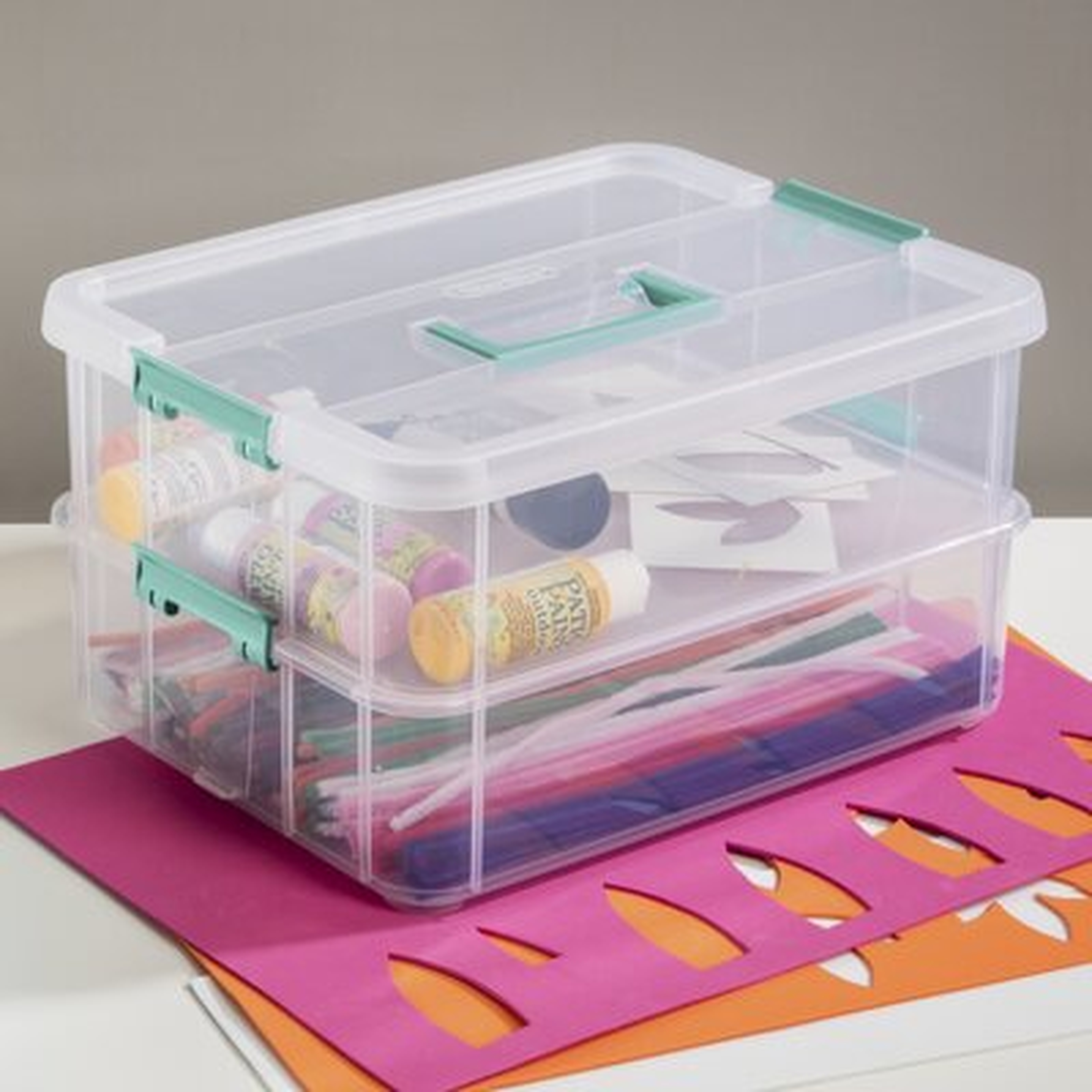 Stack and Carry 2 Layer Handle Plastic Box (Set of 4) - Wayfair