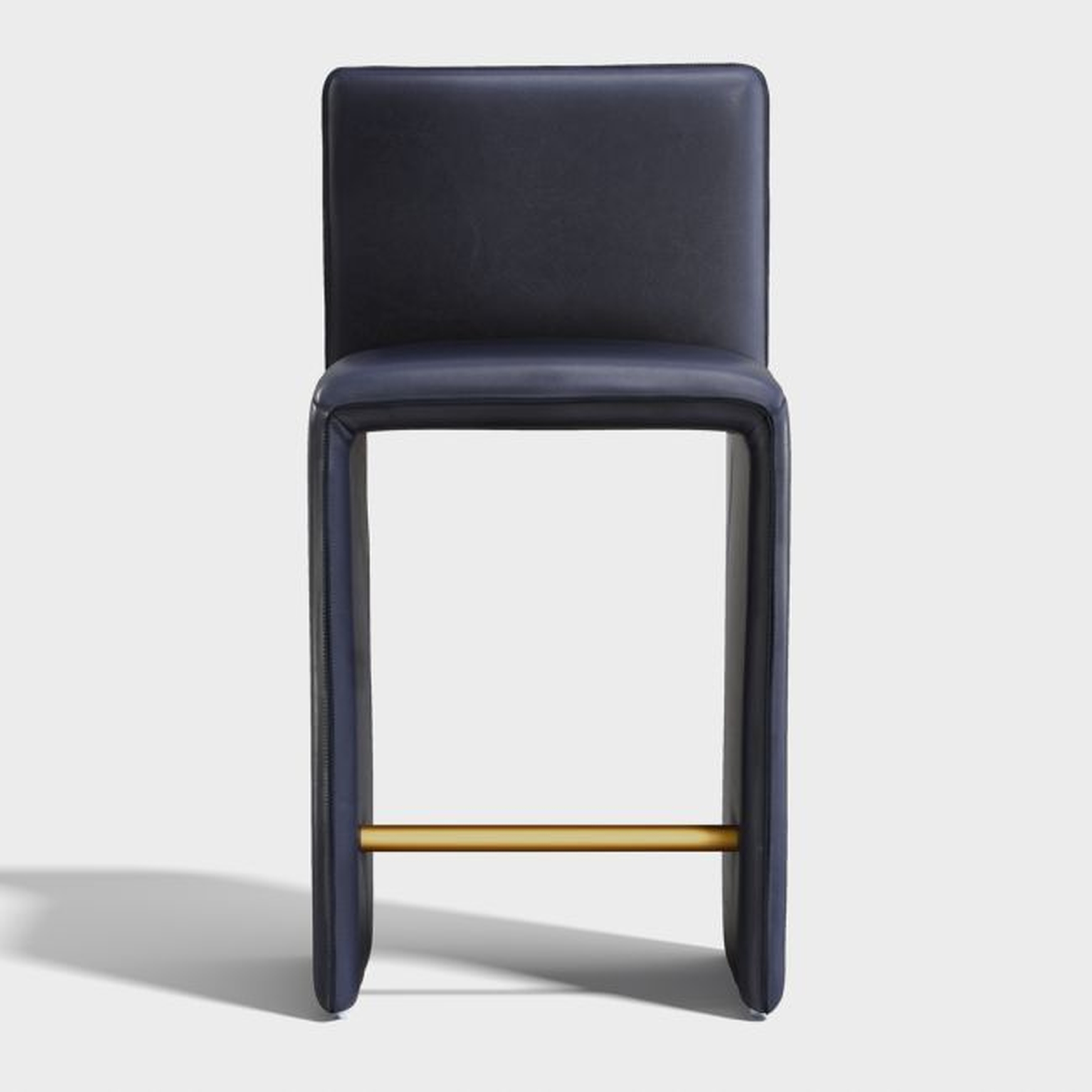 Venn Navy Leather Counter Stool - Crate and Barrel