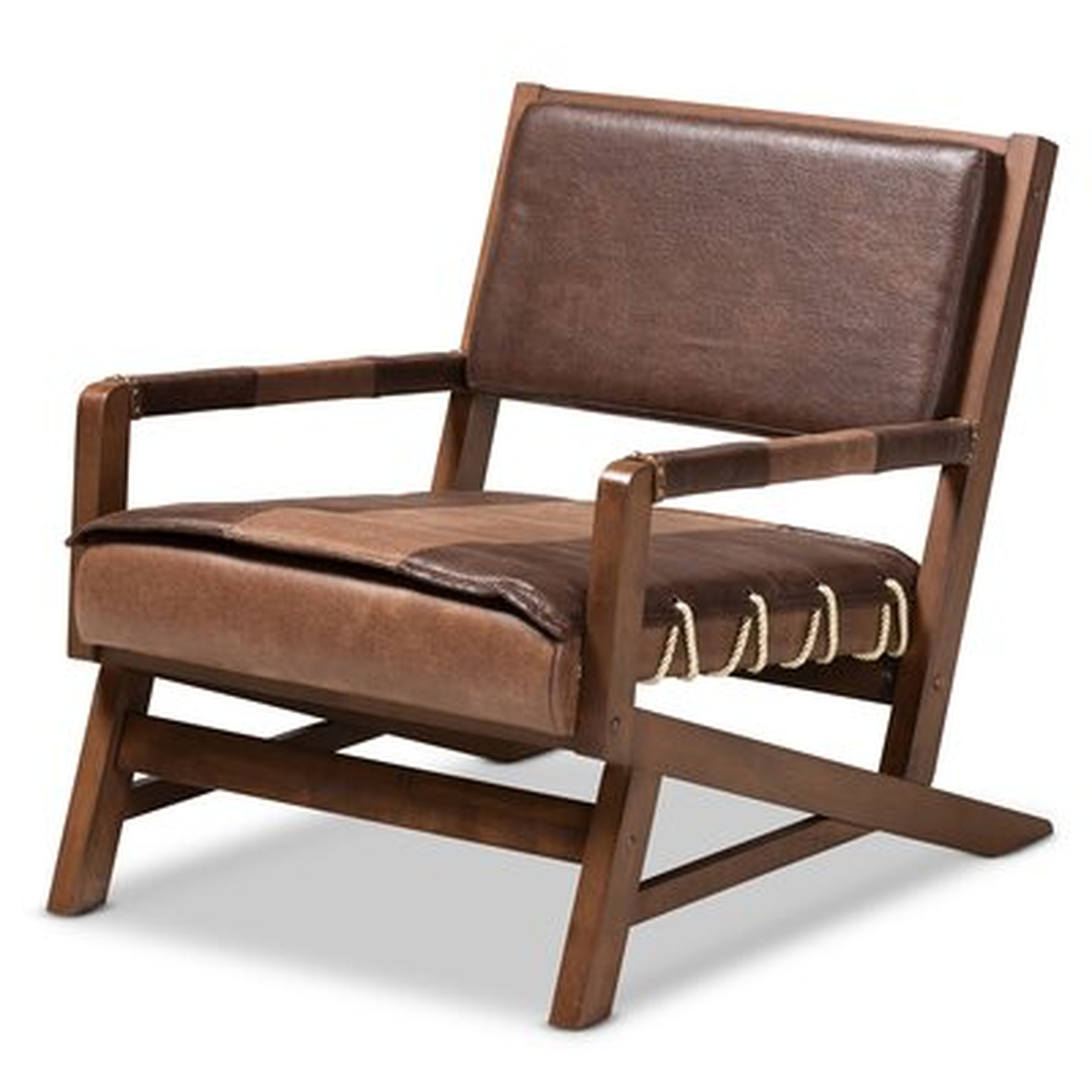 Giovanny Faux Leather Upholstered Wood Lounge Chair - Wayfair