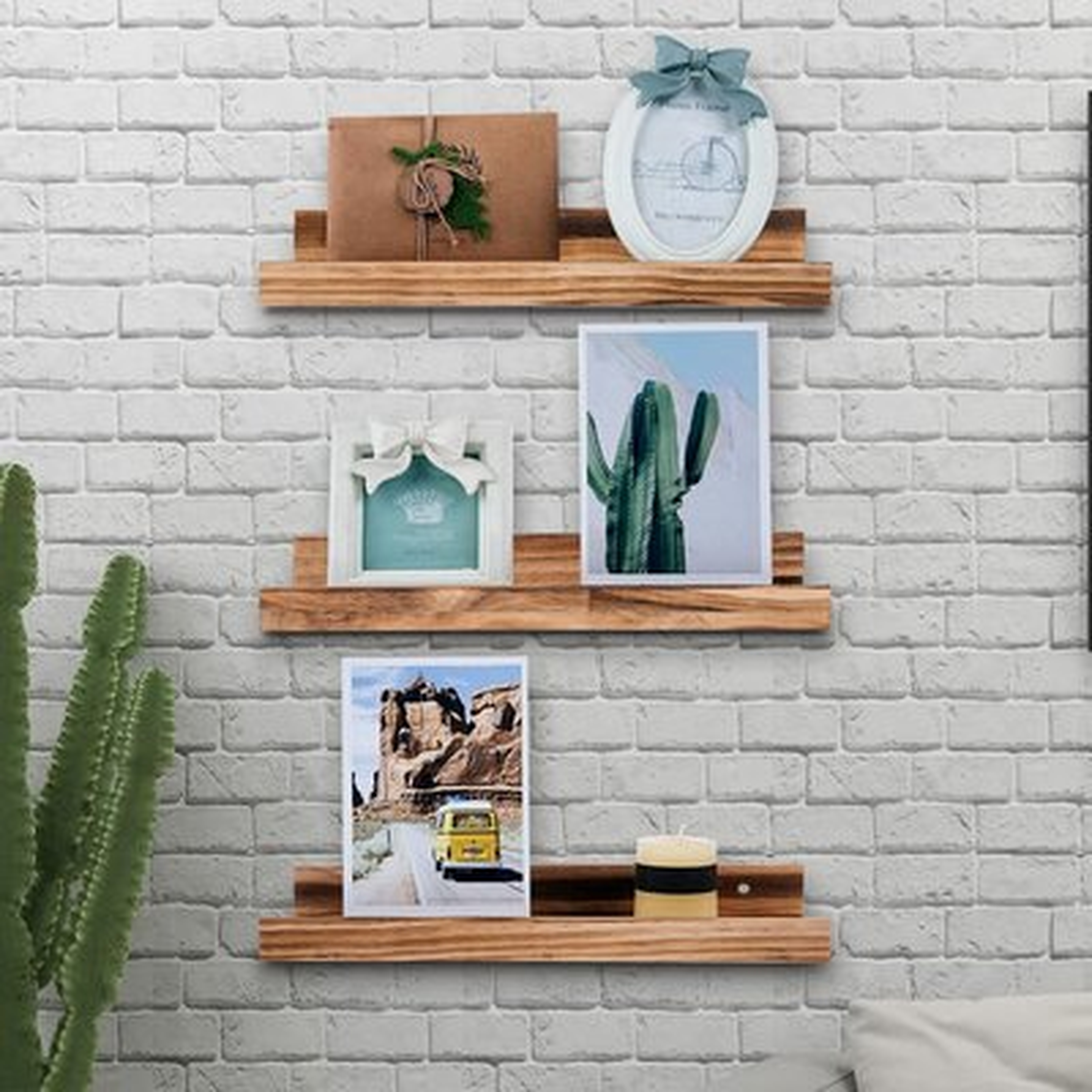 16 Inch Floating Shelves, Wall Mount Picture Ledge Wooden Wall Shelf For Bedroom, Living Room, Office, Kitche, Set Of 3 Same Dimensions - Wayfair