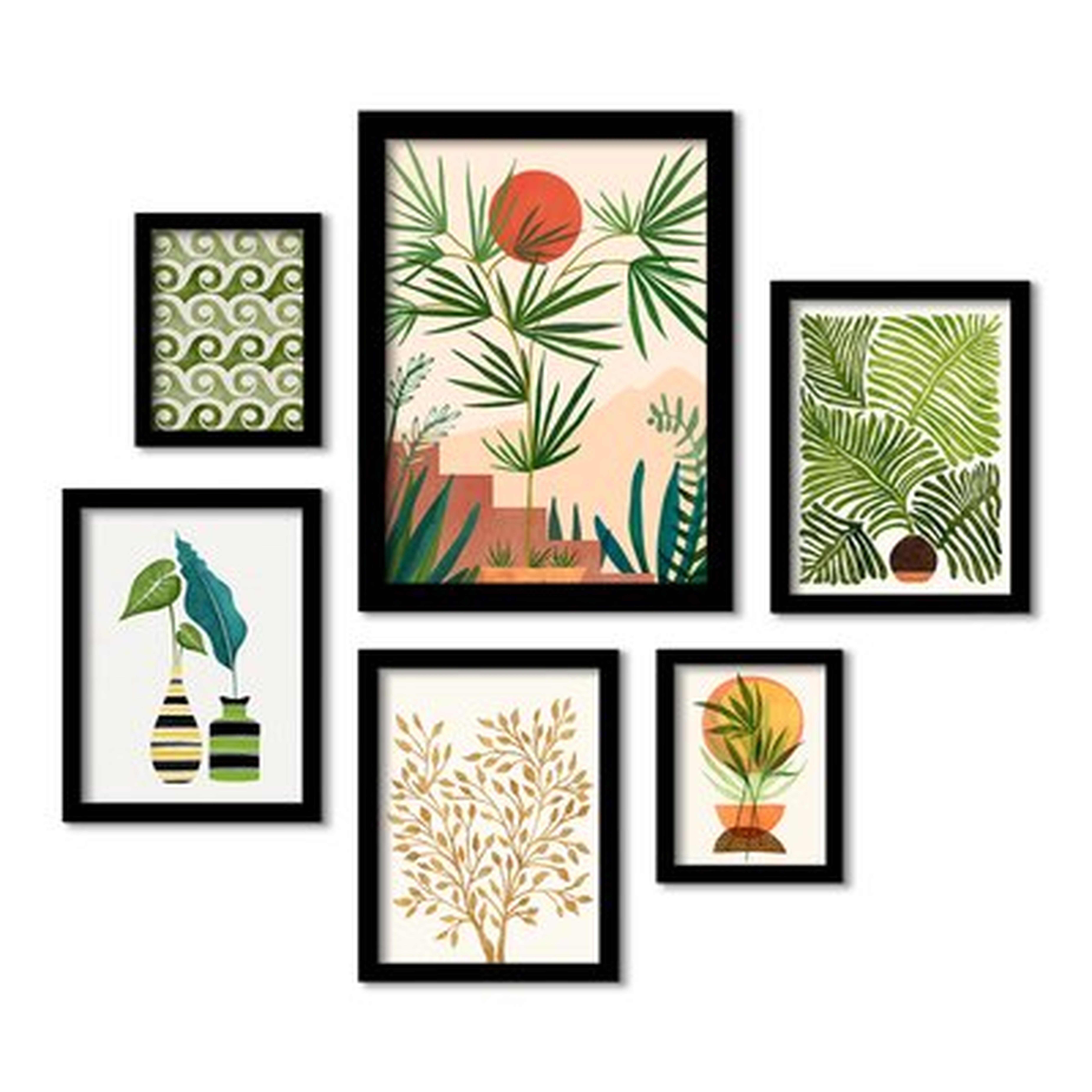 Weekend In Mojave by Modern Tropical - 6 Piece Picture Frame Print Set - Wayfair