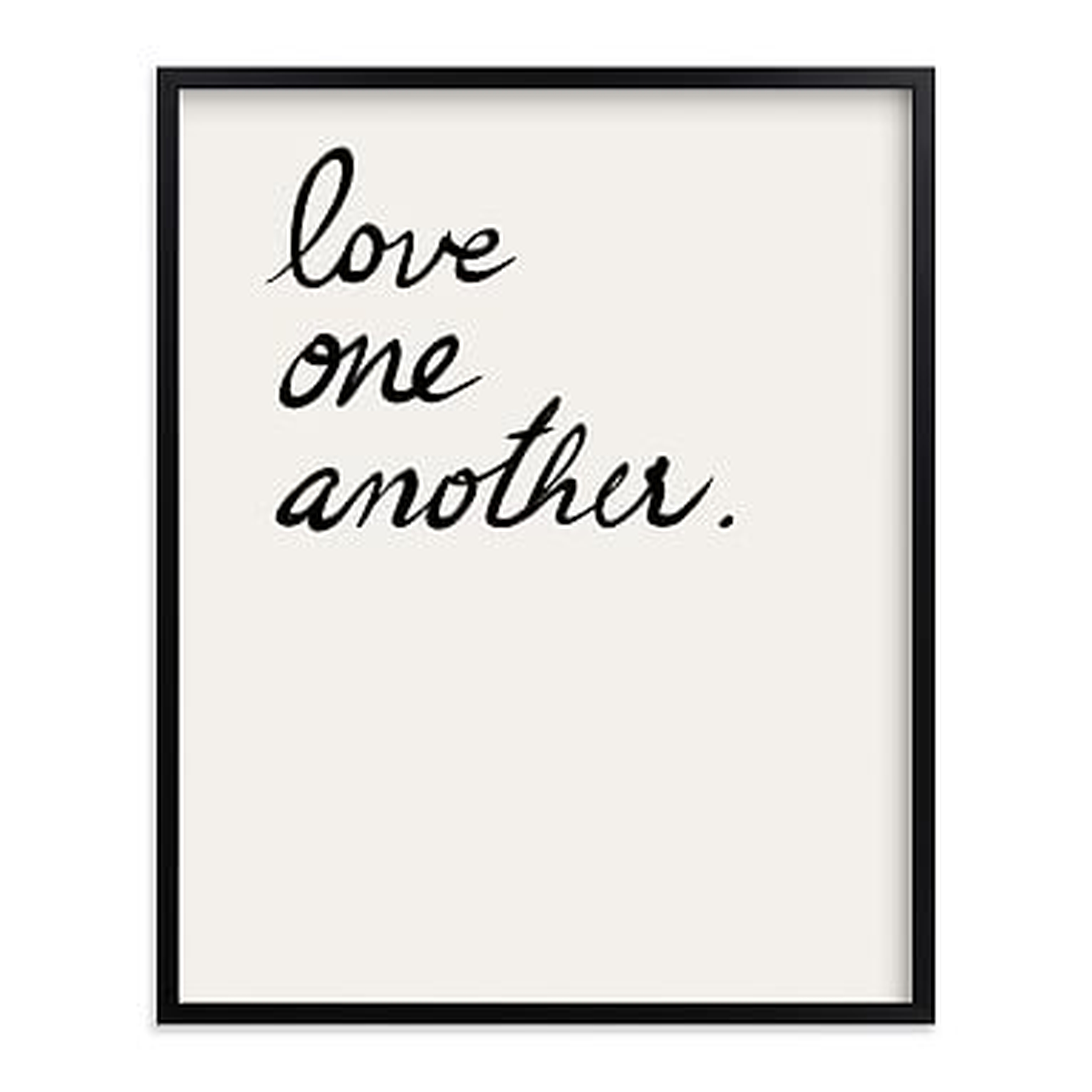 Love one, Love all Framed Art by Minted(R), Black, 16x20 - Pottery Barn Teen