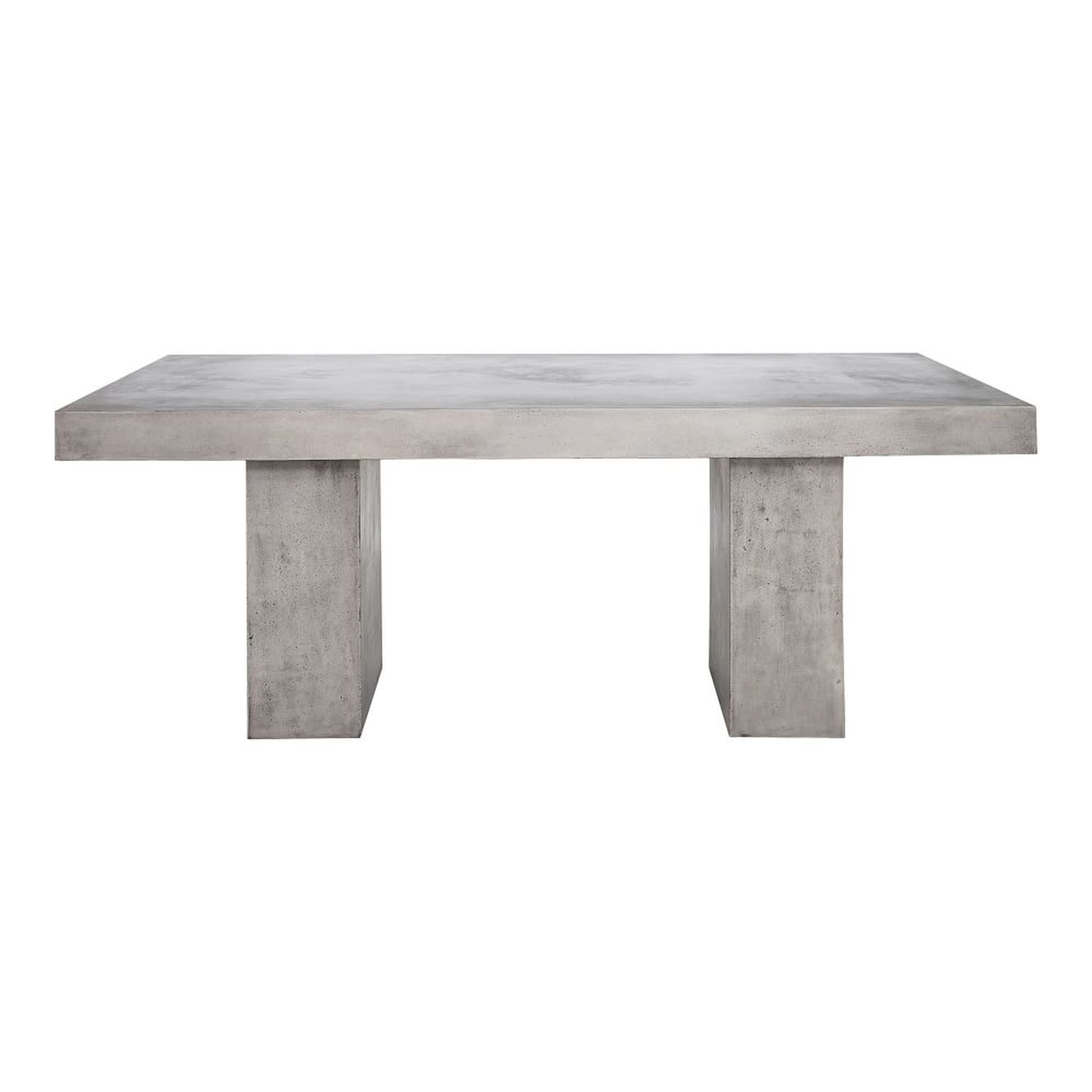 Block Leg Outdoor Dining Table,Cement, - West Elm