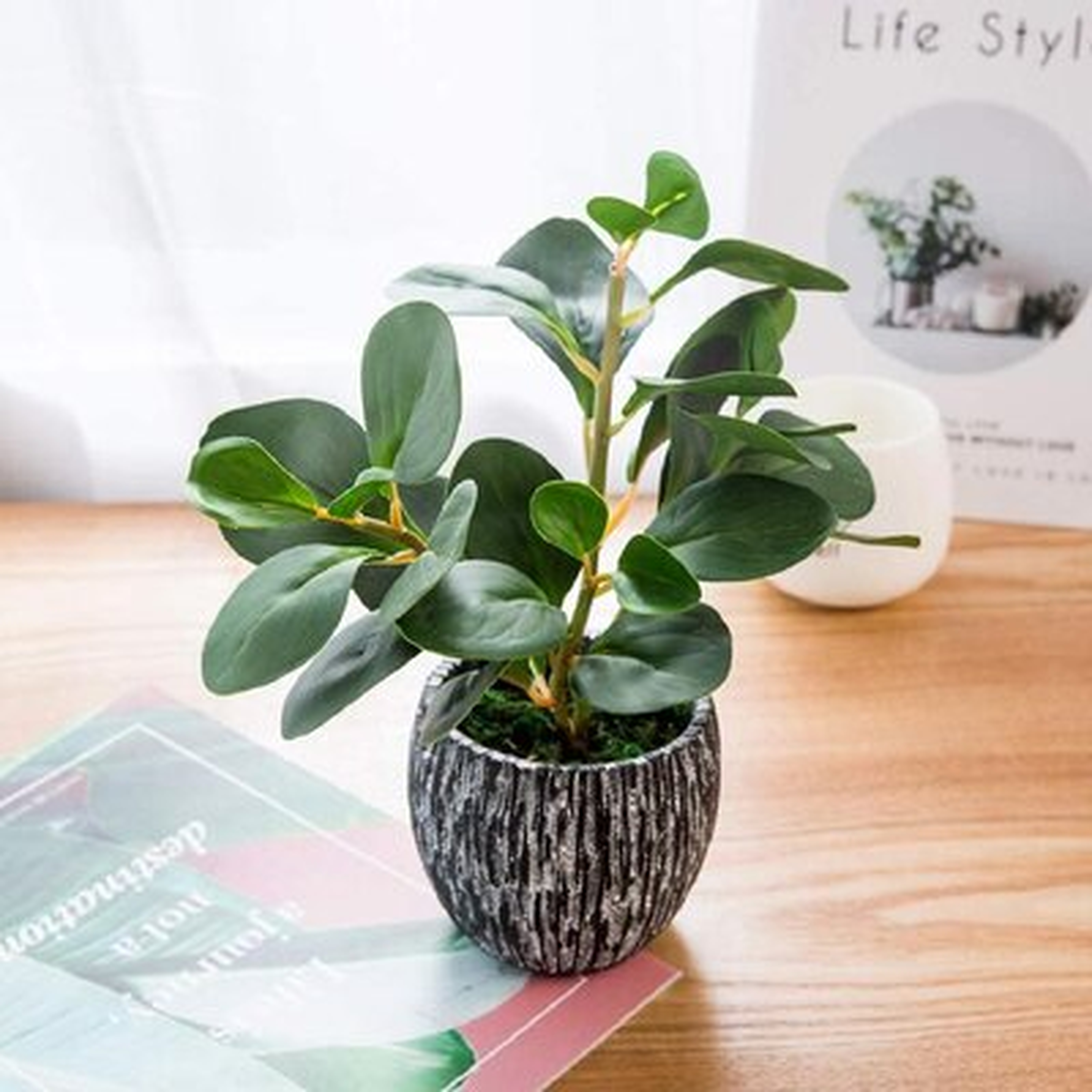 Small Potted Artificial Grass Plant For Home Kitchen Office Desk Decoration Plastic Life Like Fake Green Plants - Wayfair