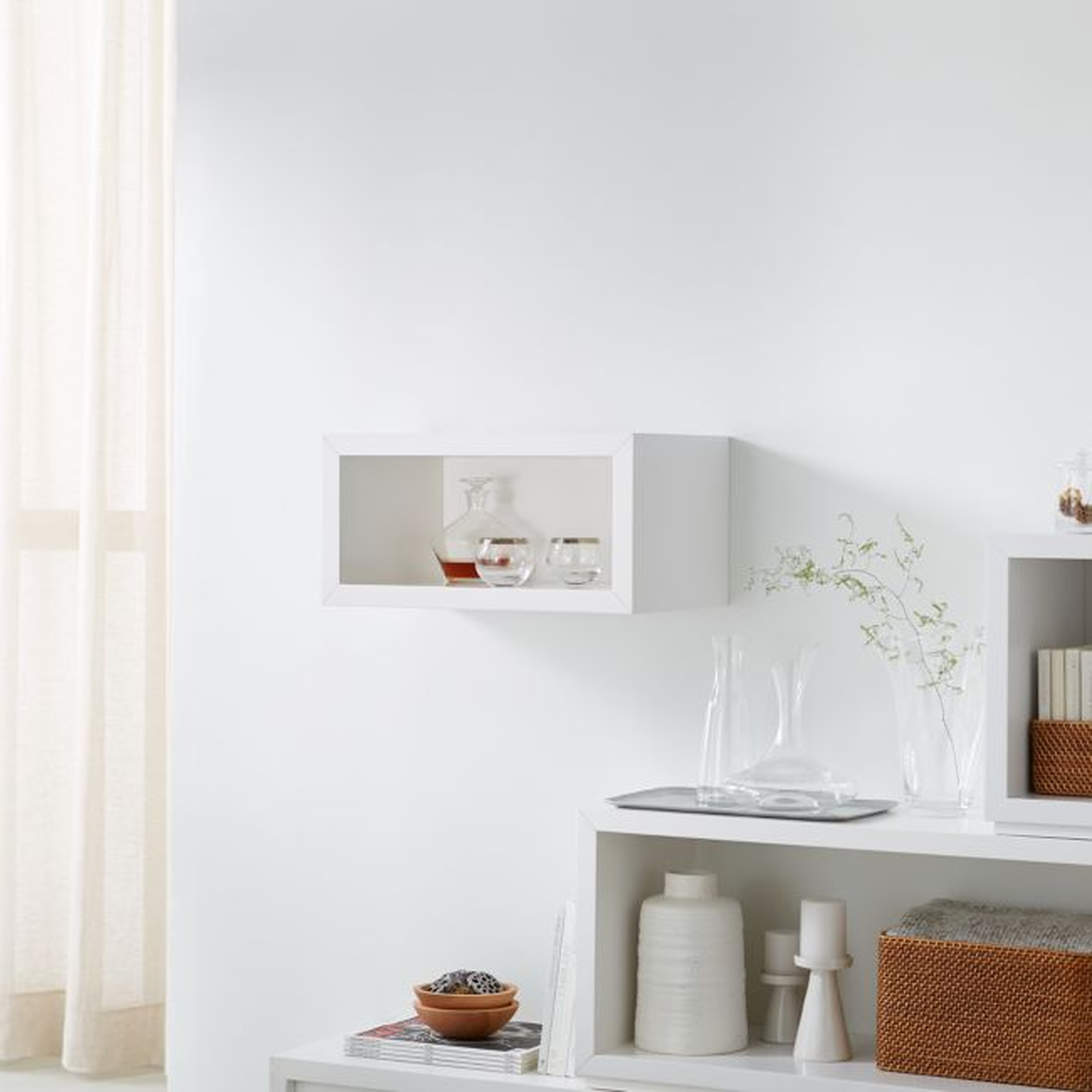 Aspect White 23.75" Floating Cube Shelf - Crate and Barrel