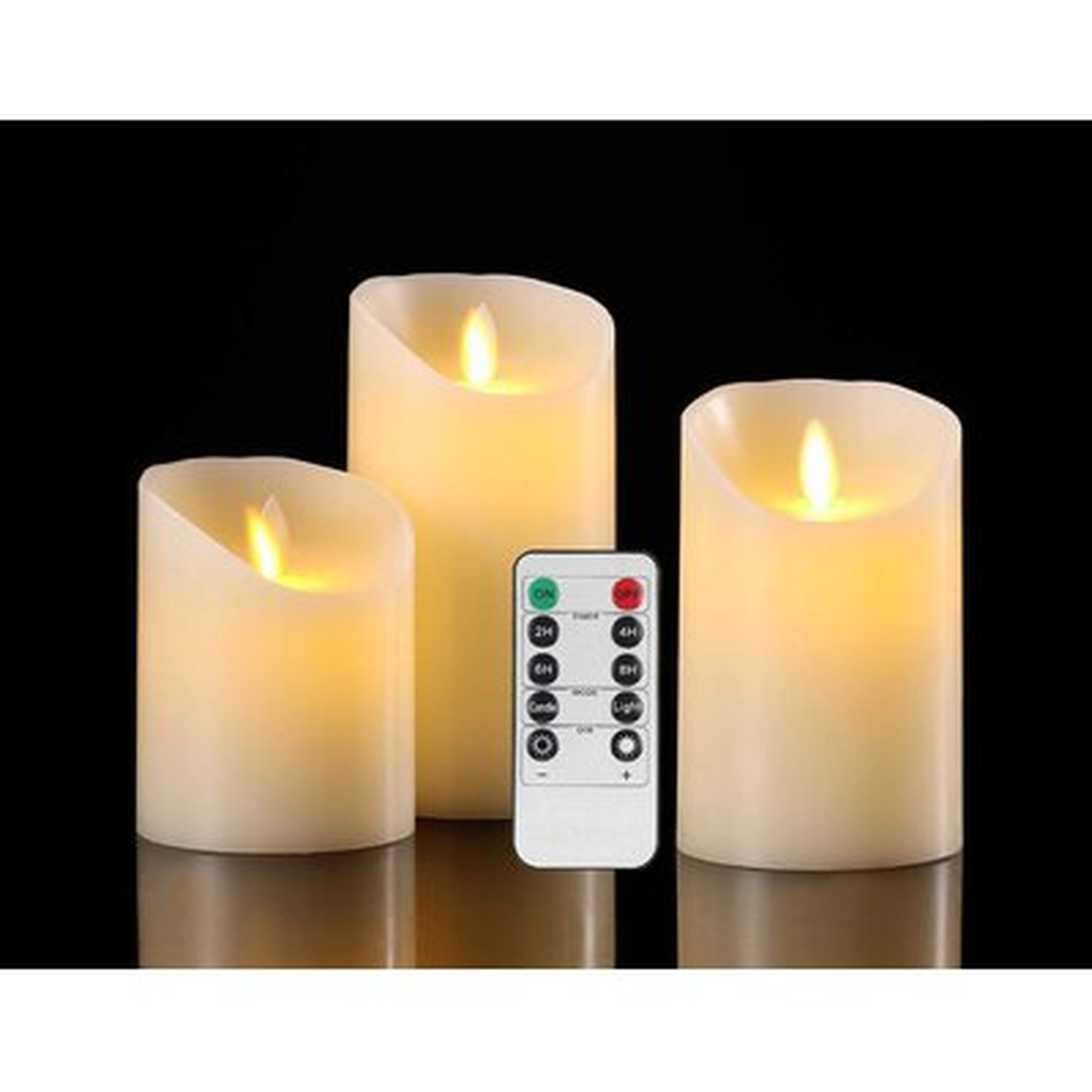 Flameless Candles Battery Operated Pillar Real Wax Flickering Moving Wick Electric LED Candle Sets With Remote Control Cycling 24 Hours Timer - Wayfair