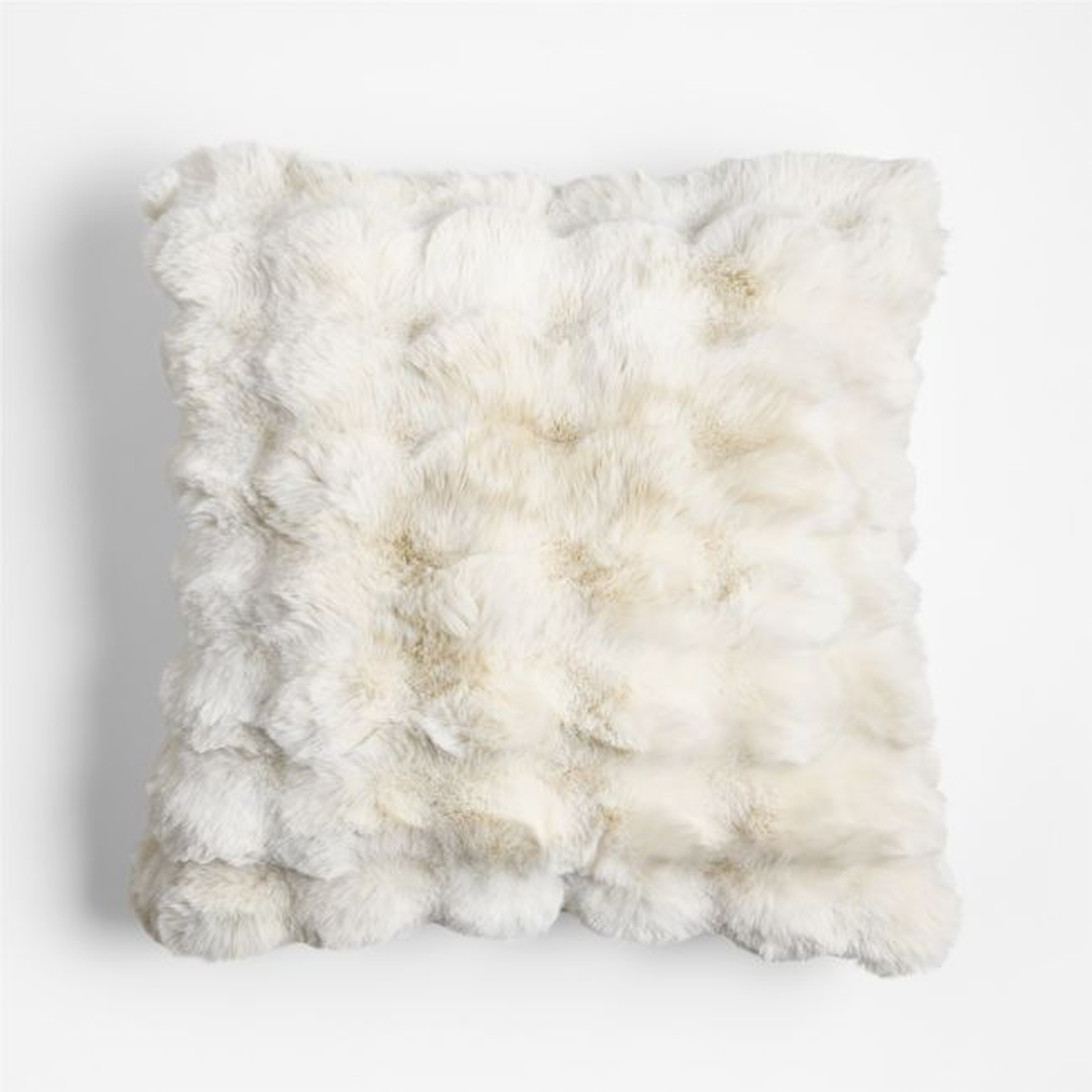 Textured Faux Fur Arctic Ivory 20x20 Throw Pillow Cover - Crate and Barrel