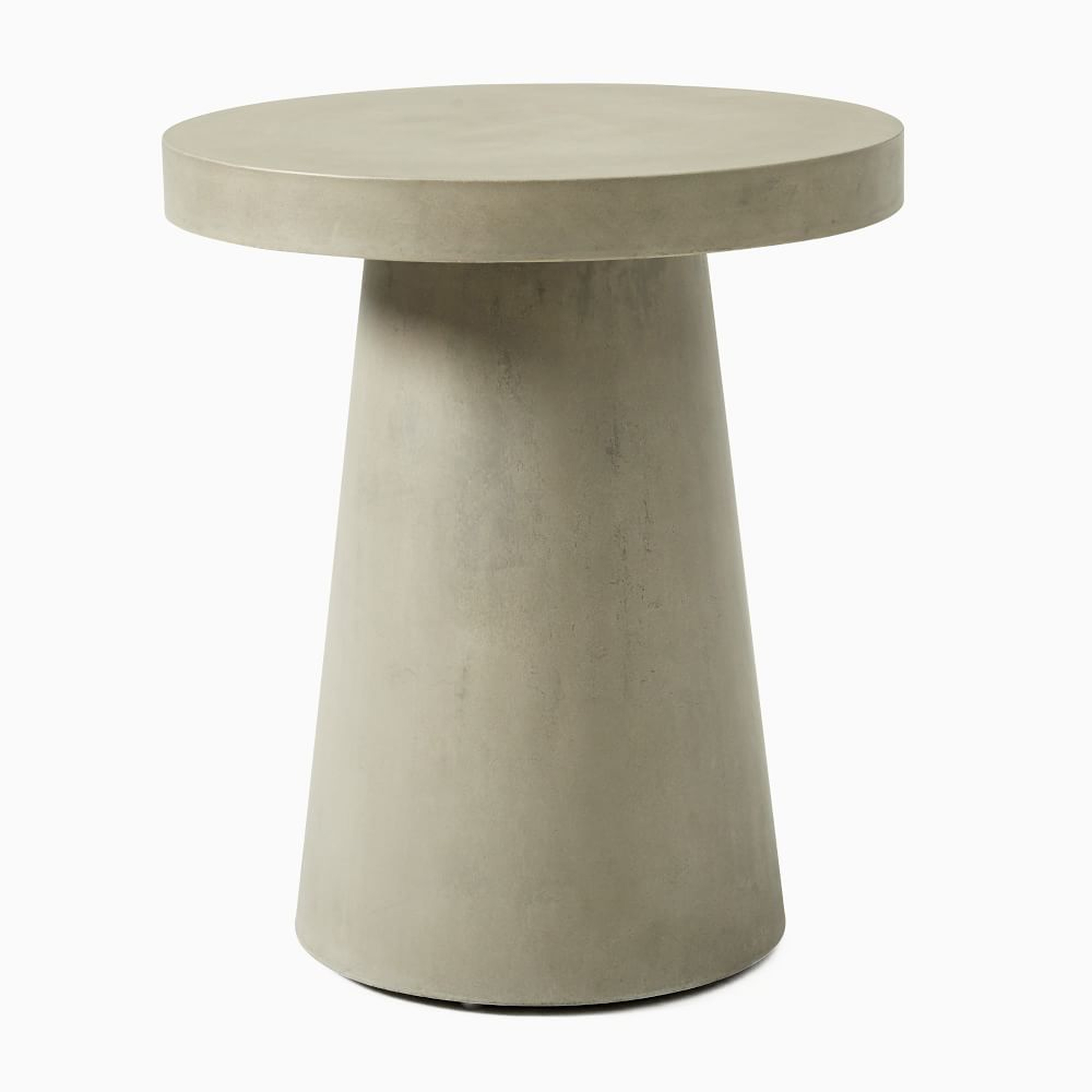 Concrete Round Pedestal Side Table, Concrete Gray - West Elm