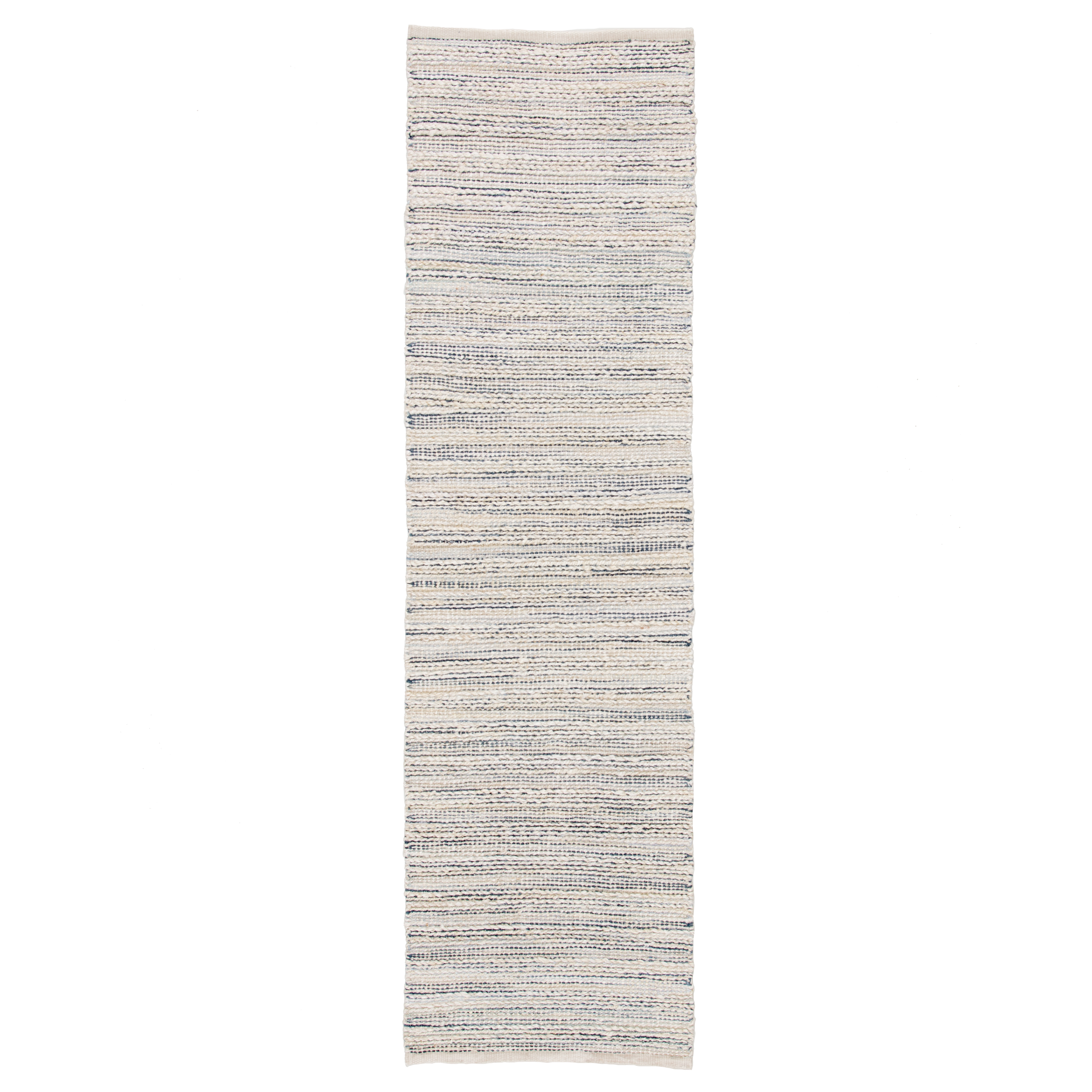 Canterbury Natural Stripe White/ Blue Runner Rug (2'6"X9') - Jaipur Living