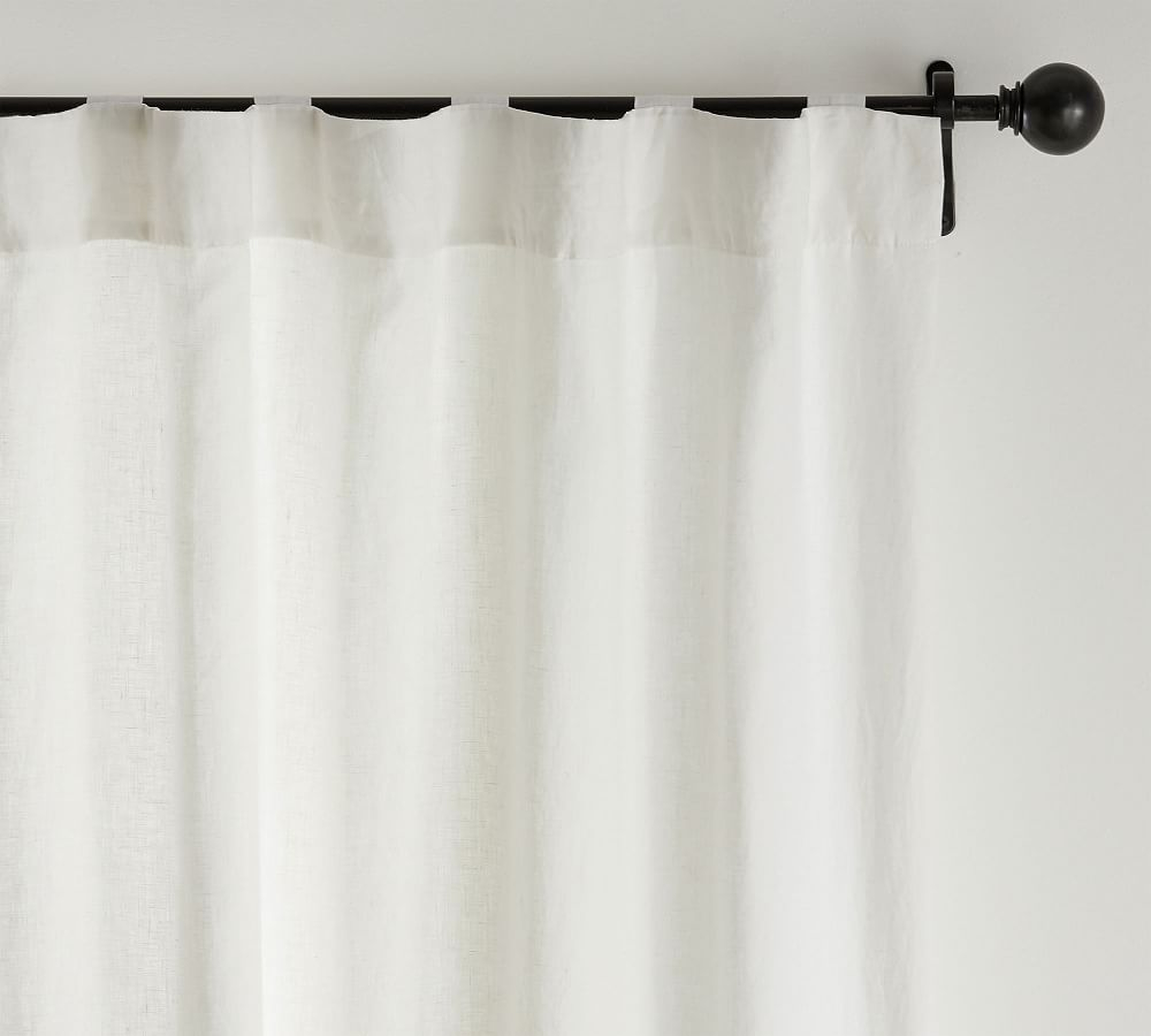 Custom Belgian Flax Linen Curtain, 132 x 96", Classic Ivory - Pottery Barn
