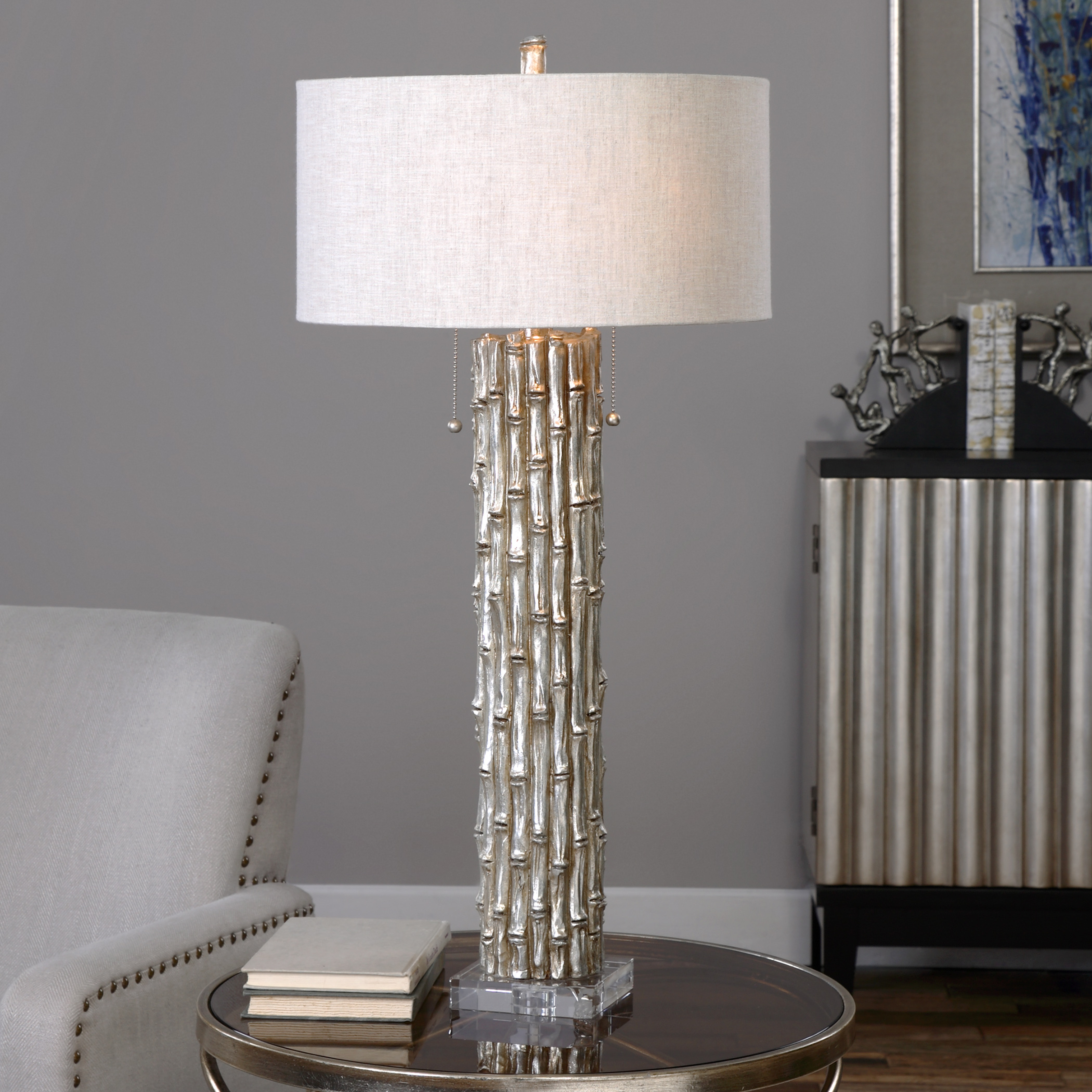 Silver Bamboo Table Lamp - Hudsonhill Foundry
