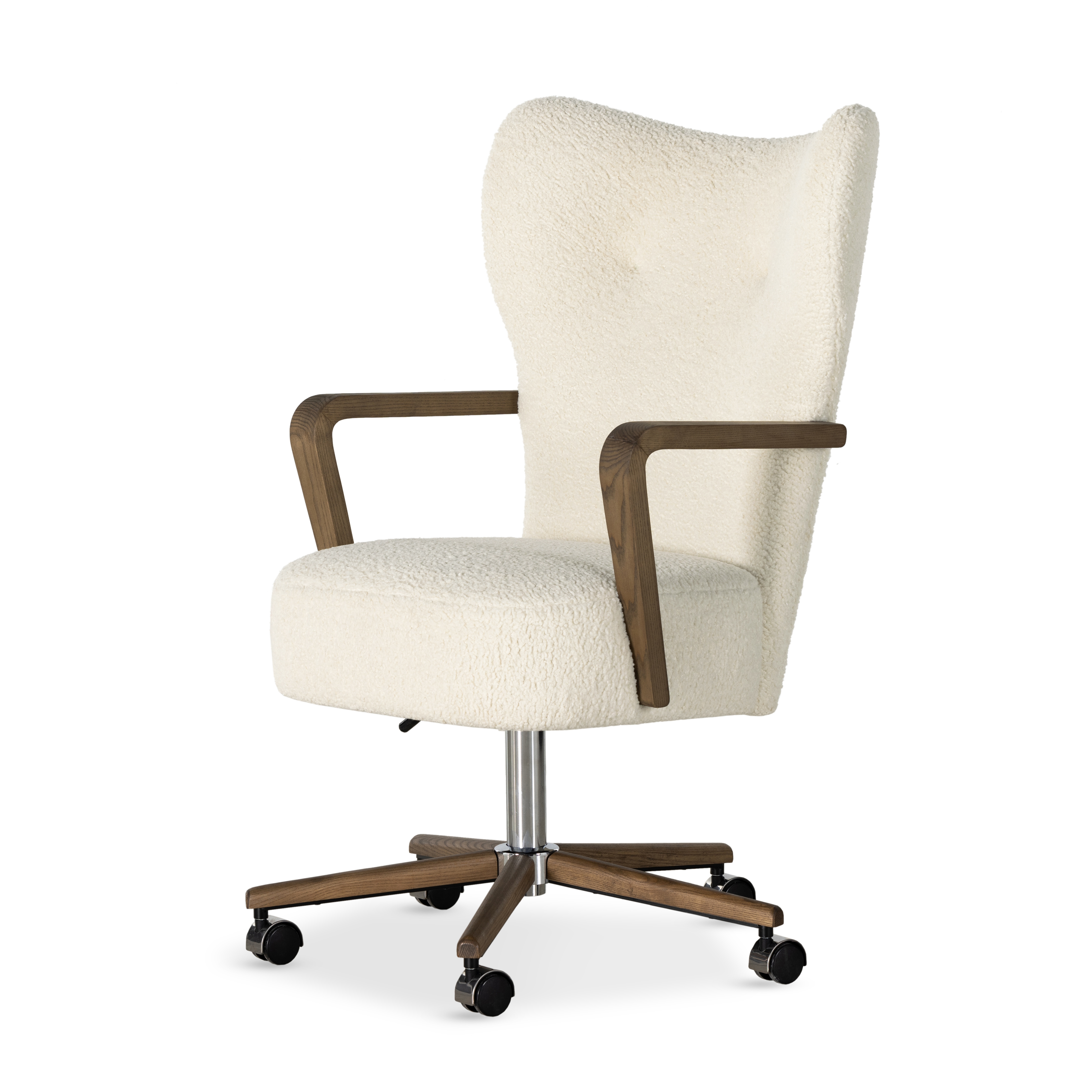 Melrose Desk Chair-Sheepskin Natural - Four Hands