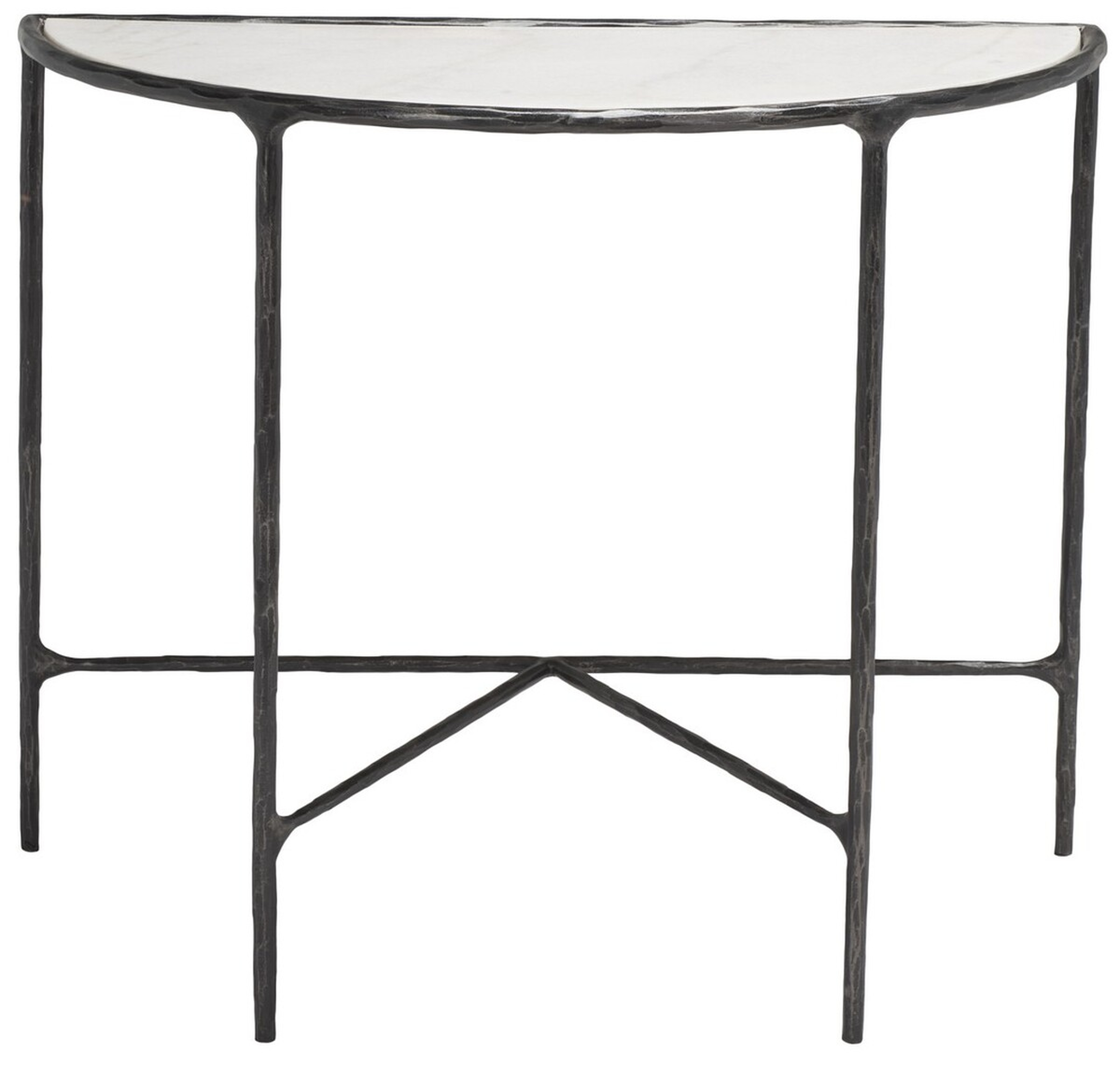 Jessa Forged Metal Console Table - Black/White - Safavieh Couture