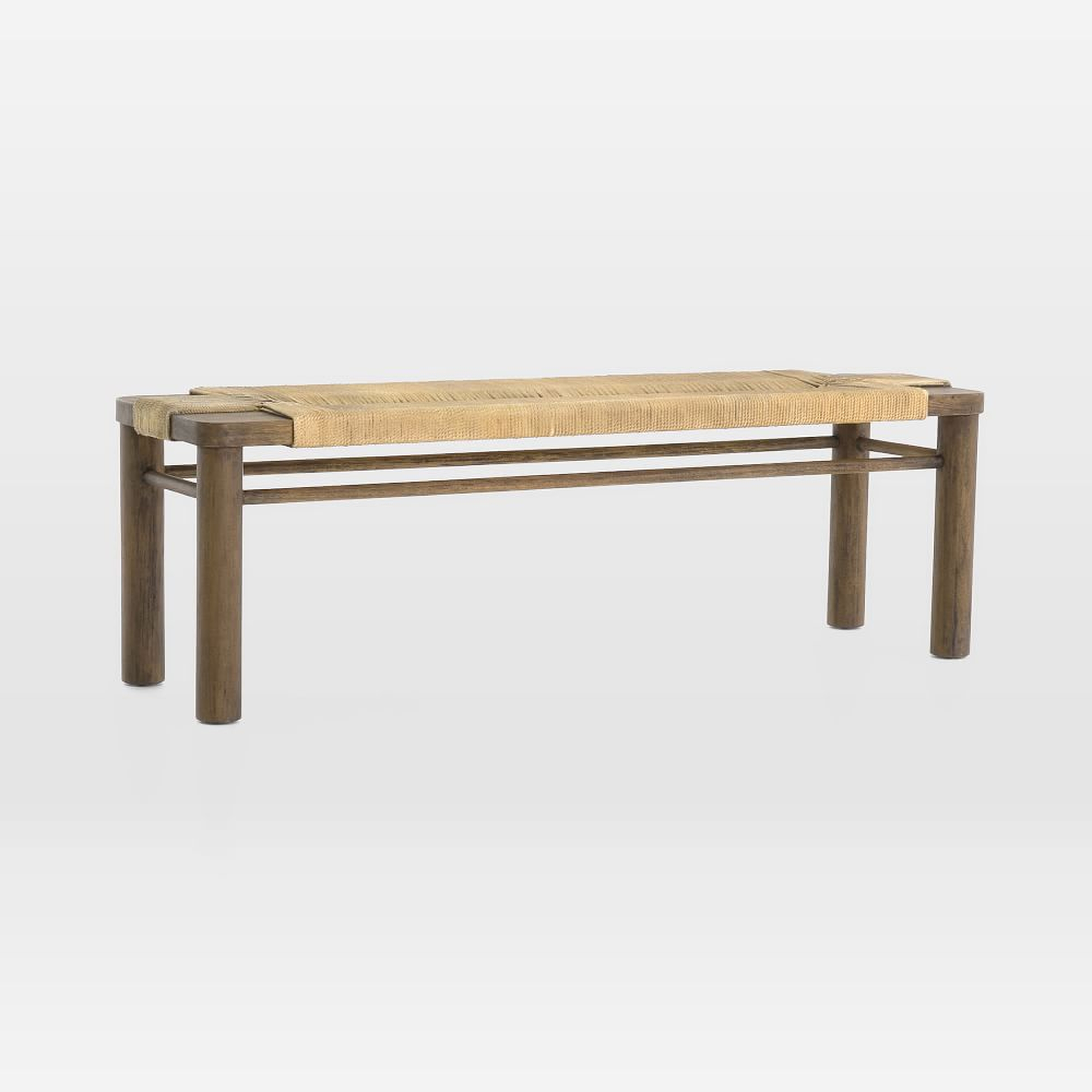 Mahogany Woven Rope Bench - West Elm