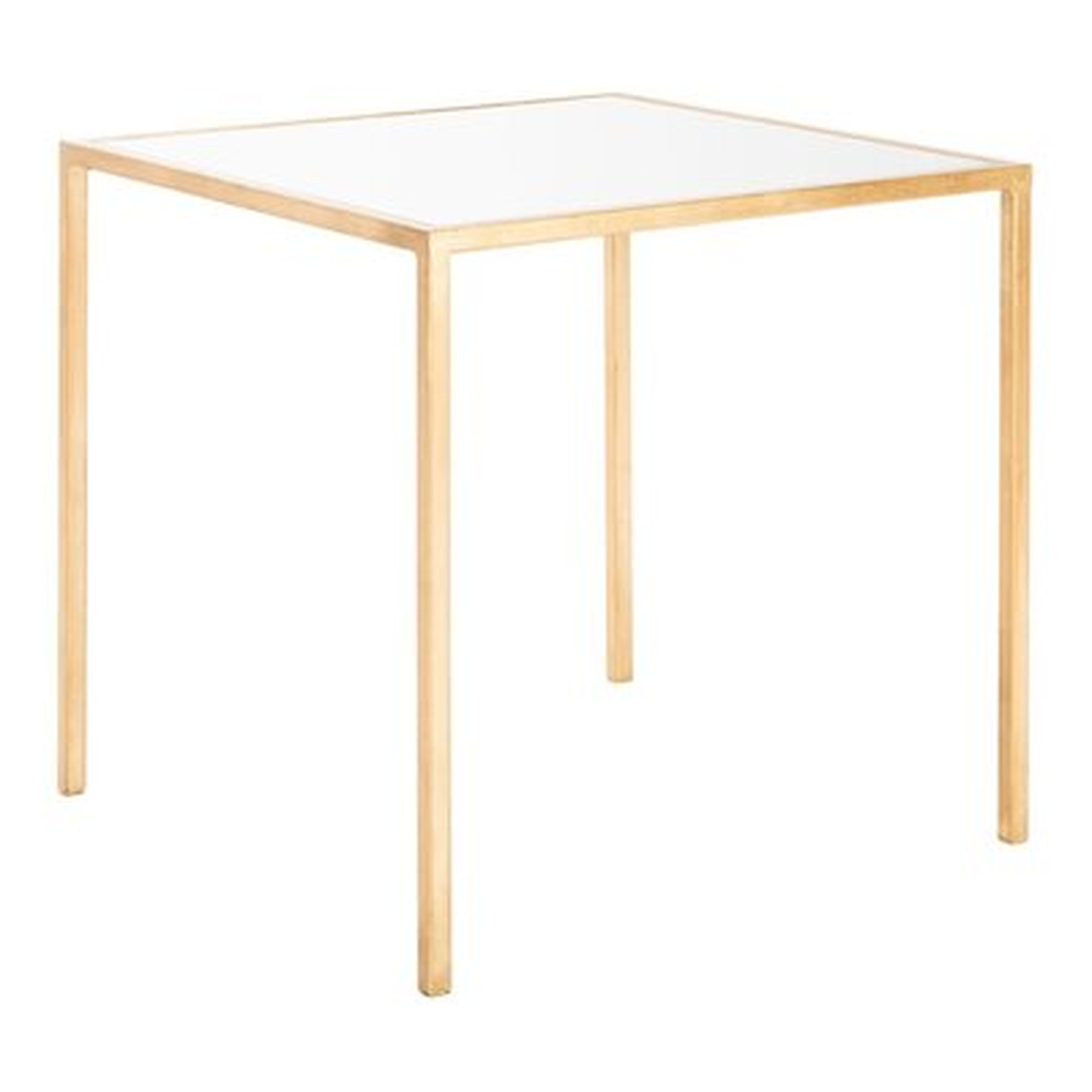 Kiley Gold Leaf Mirror Top Accent Table - Wayfair