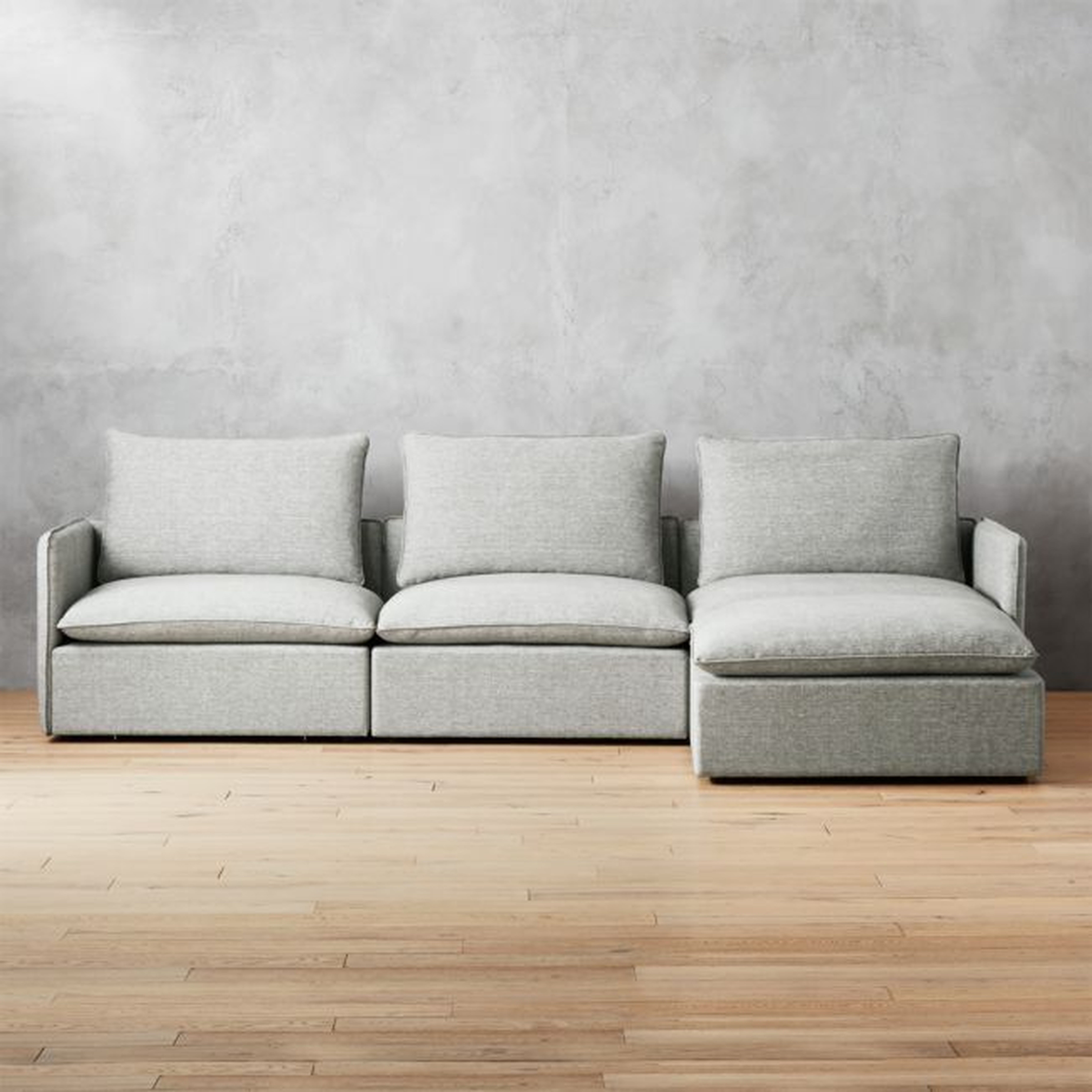 Lumin 4-Piece Modular Grey Linen Sectional Sofa - CB2