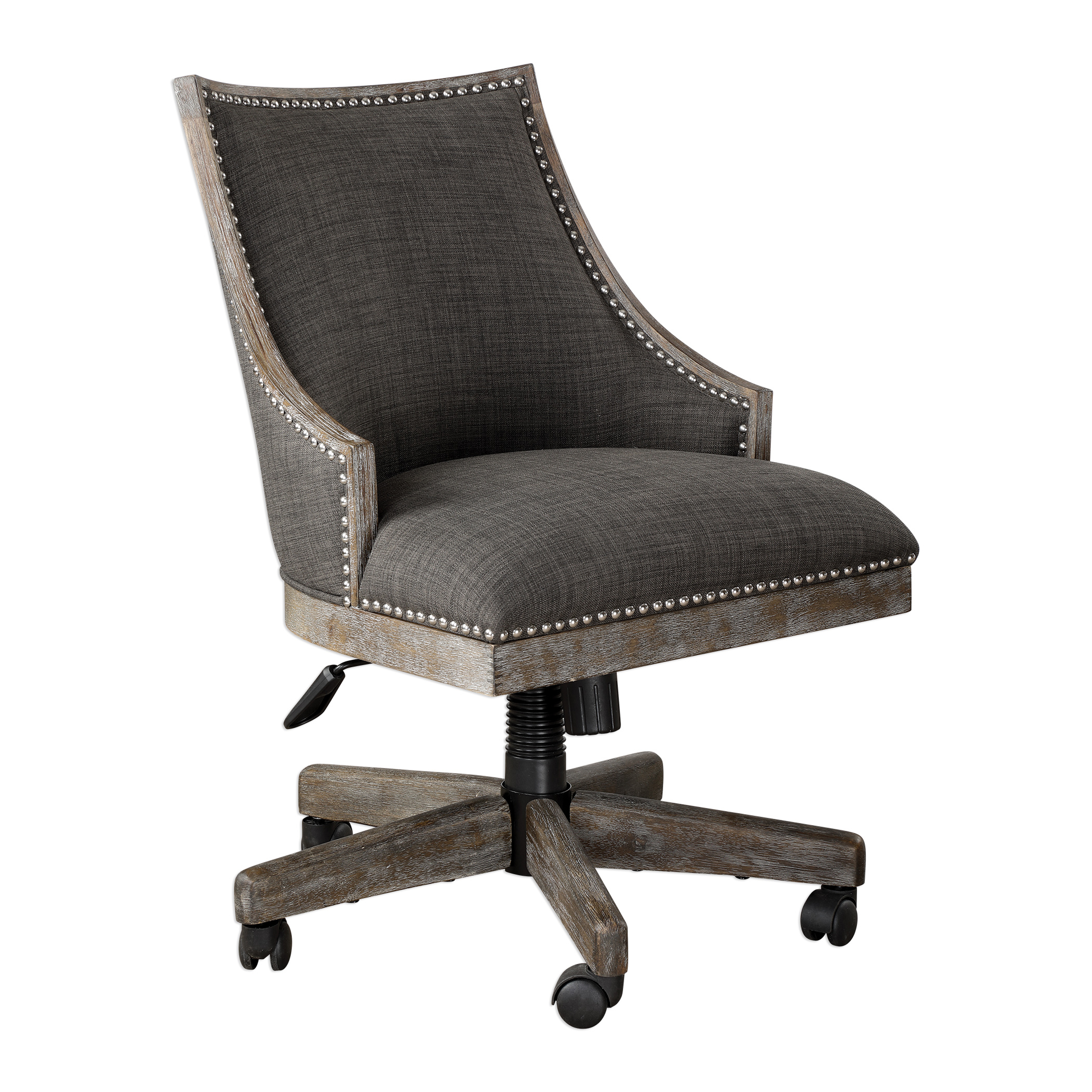 Aidrian Charcoal Desk Chair - Hudsonhill Foundry
