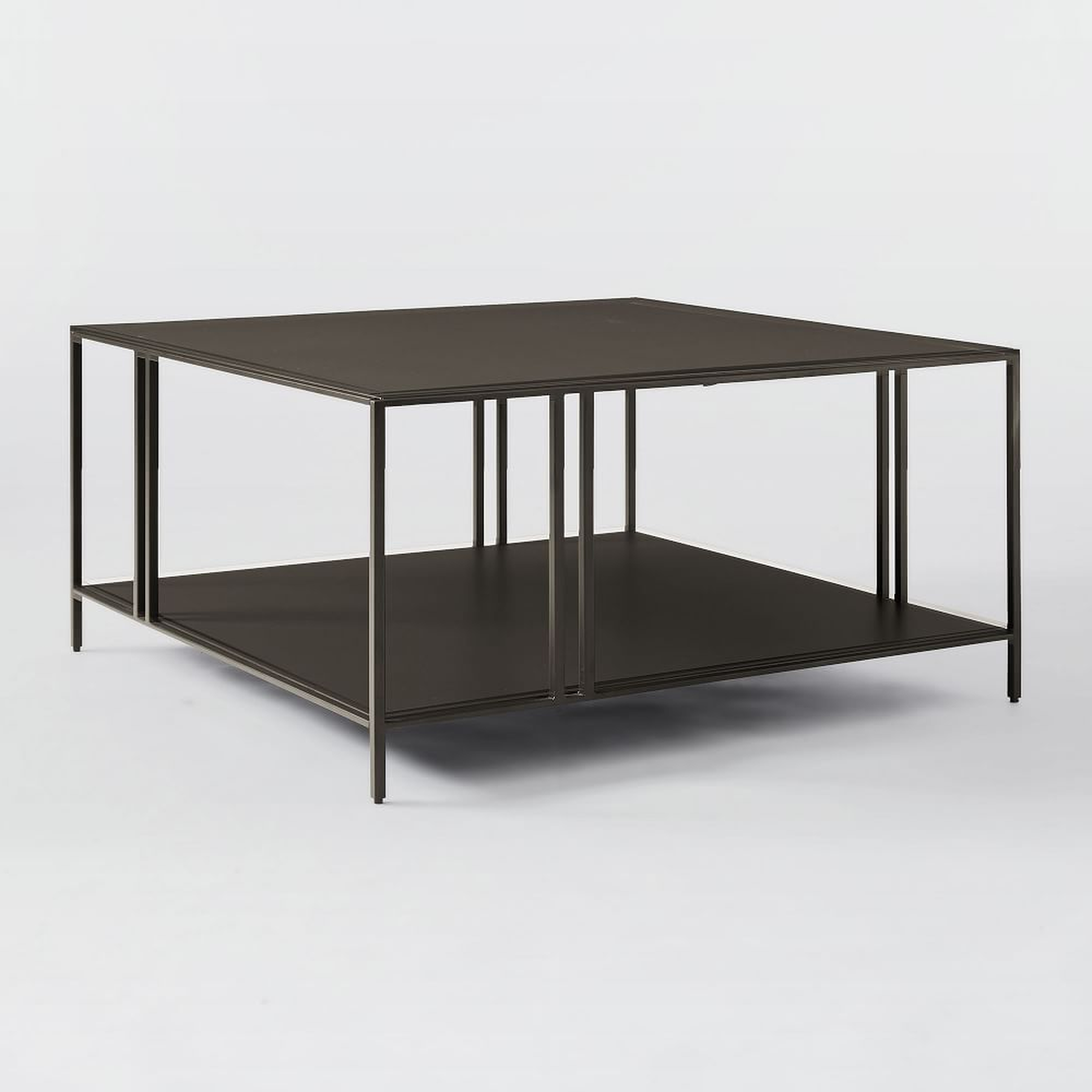 Profile 34" Sq. Coffee Table, Dark Bronze - West Elm