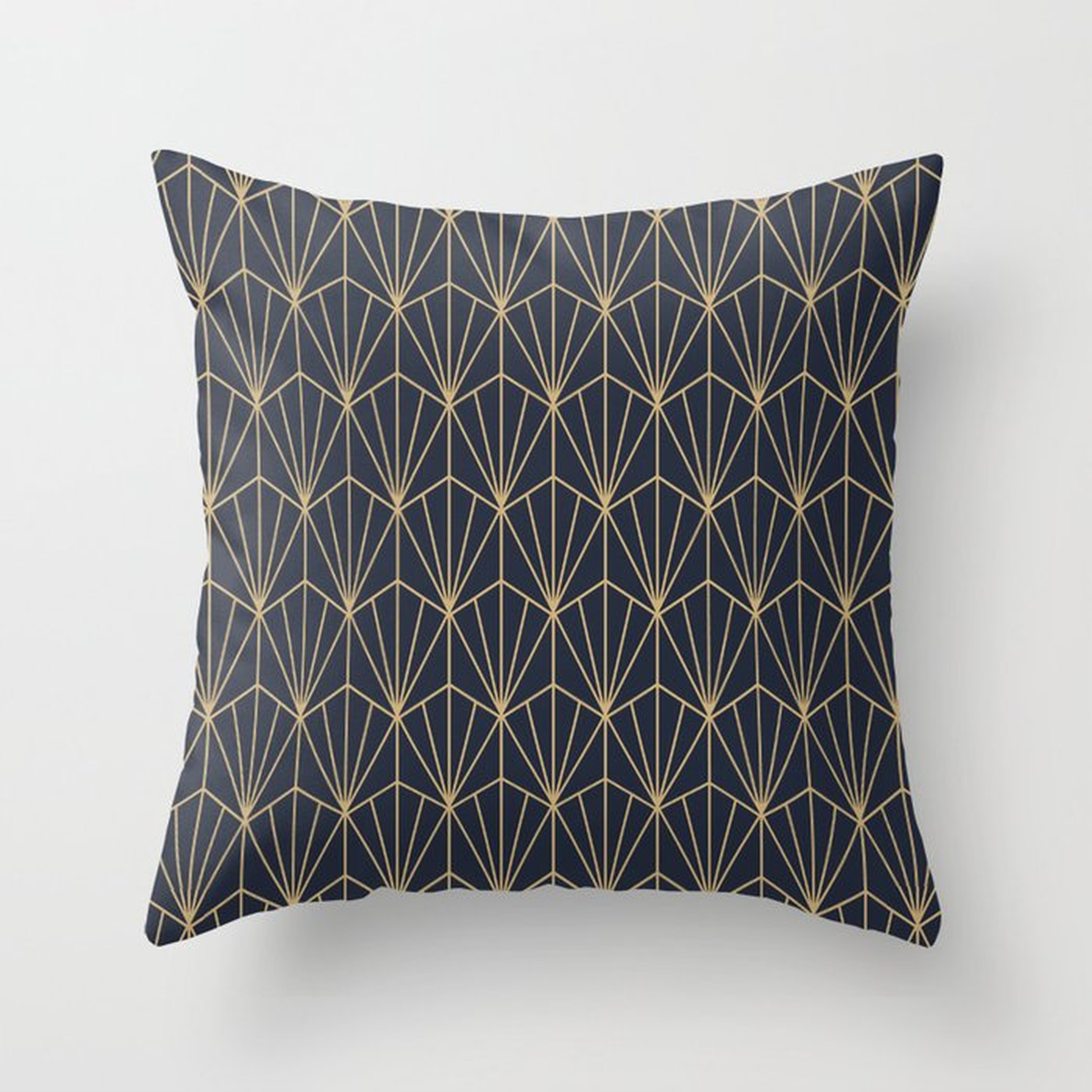 Art Deco Vector In Blue And Gold Throw Pillow by House Of Haha - Cover (20" x 20") With Pillow Insert - Outdoor Pillow - Society6