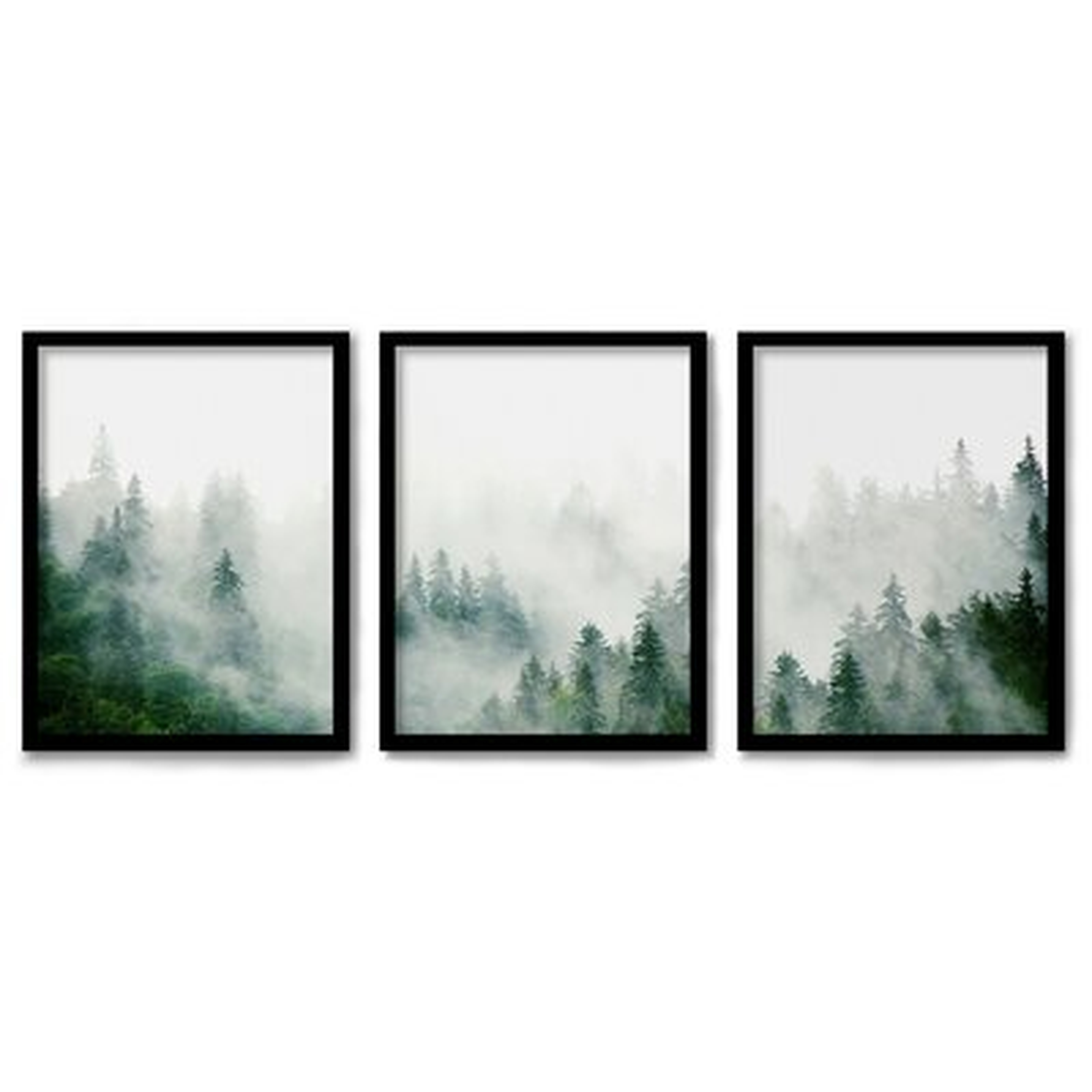 Americanflat 3 Piece Framed Triptych Green Mountain Mist By Tanya Shumkina - Wayfair
