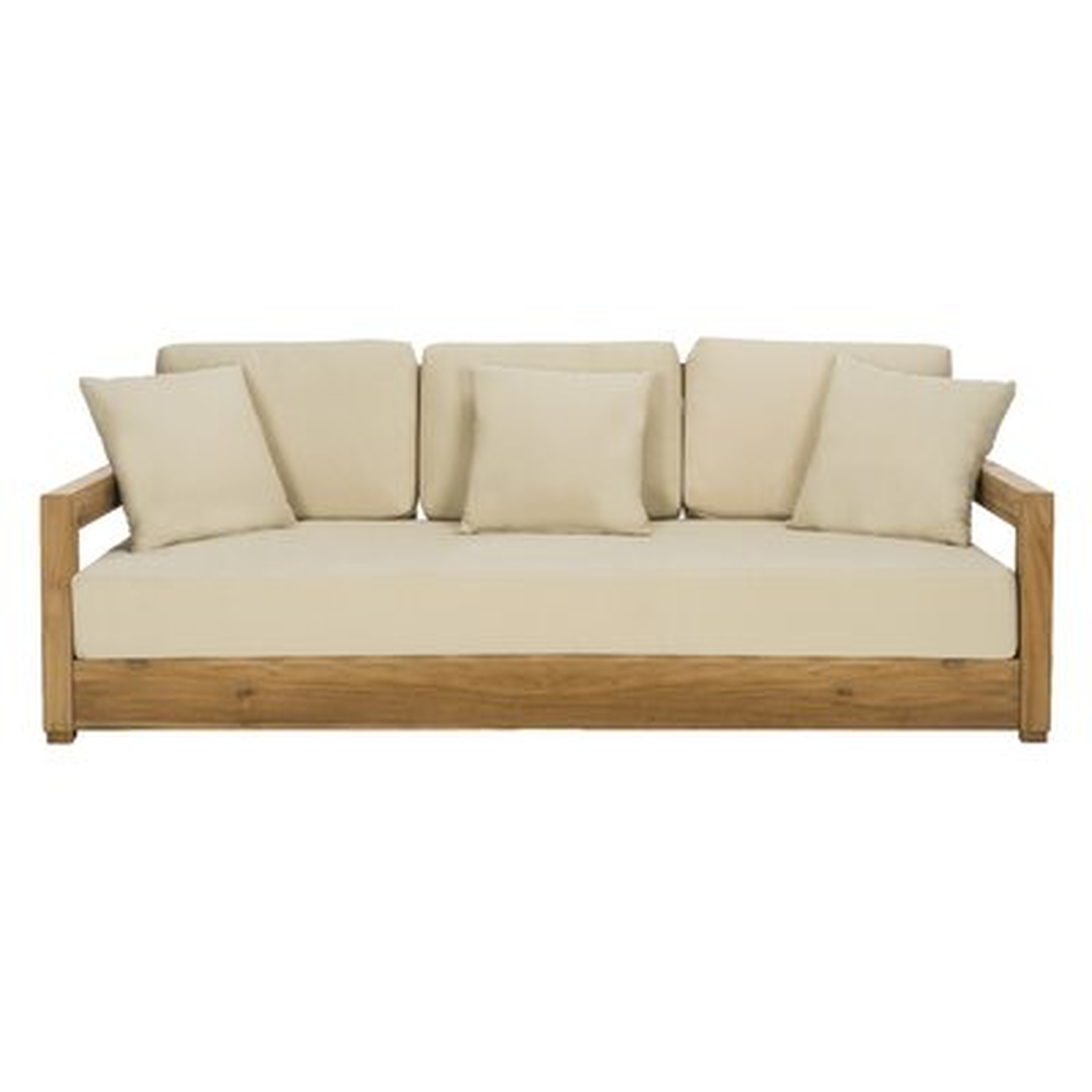 O'Kean Teak Patio Sofa with Cushions - AllModern
