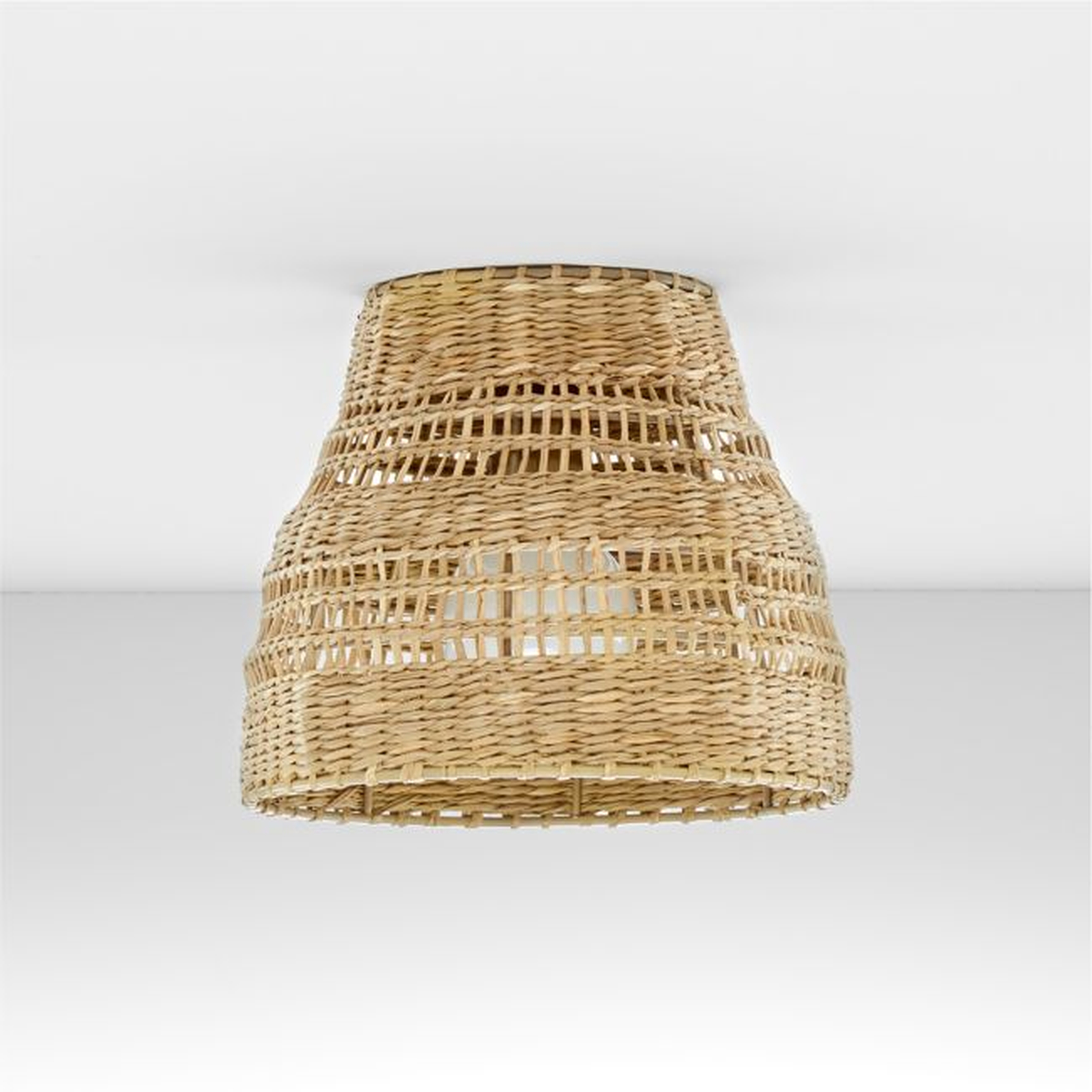 Nossa Small Natural Woven Flush Mount Light - Crate and Barrel