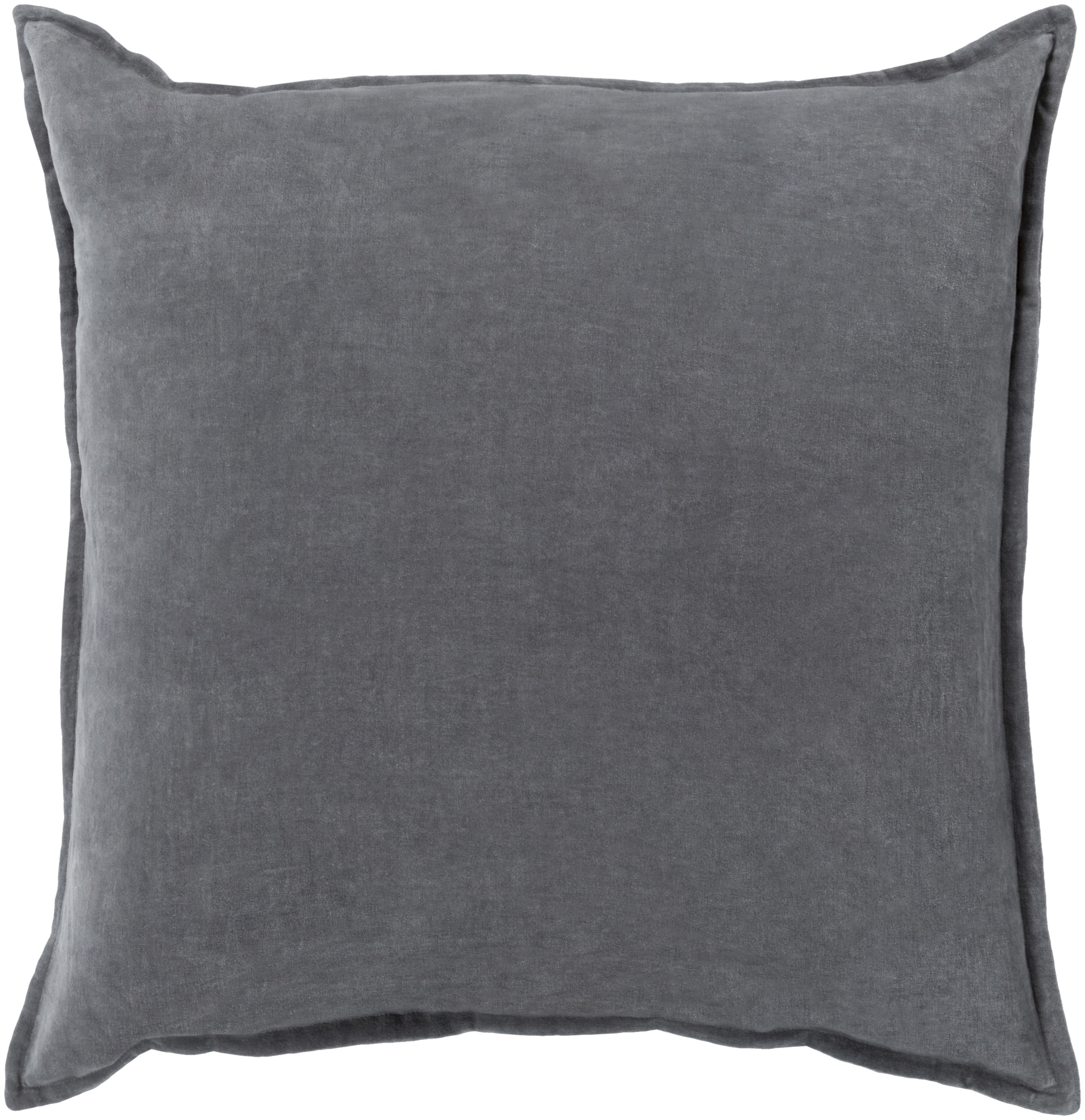 Cotton Velvet Throw Pillow, 22" x 22", with down insert - Surya