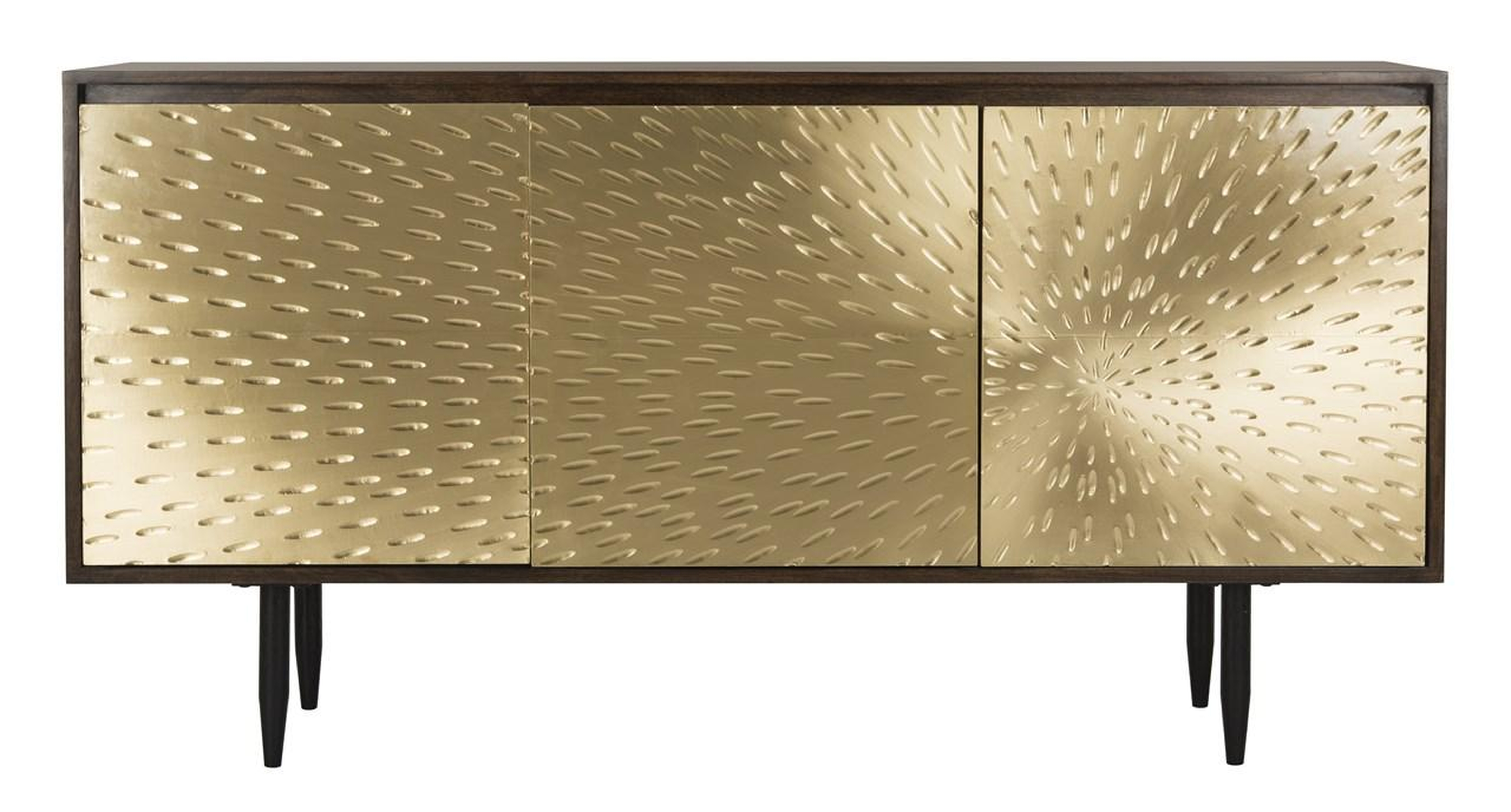 Eleni Brass Sideboard - Dark Brown/Shiny Brass - Safavieh Couture
