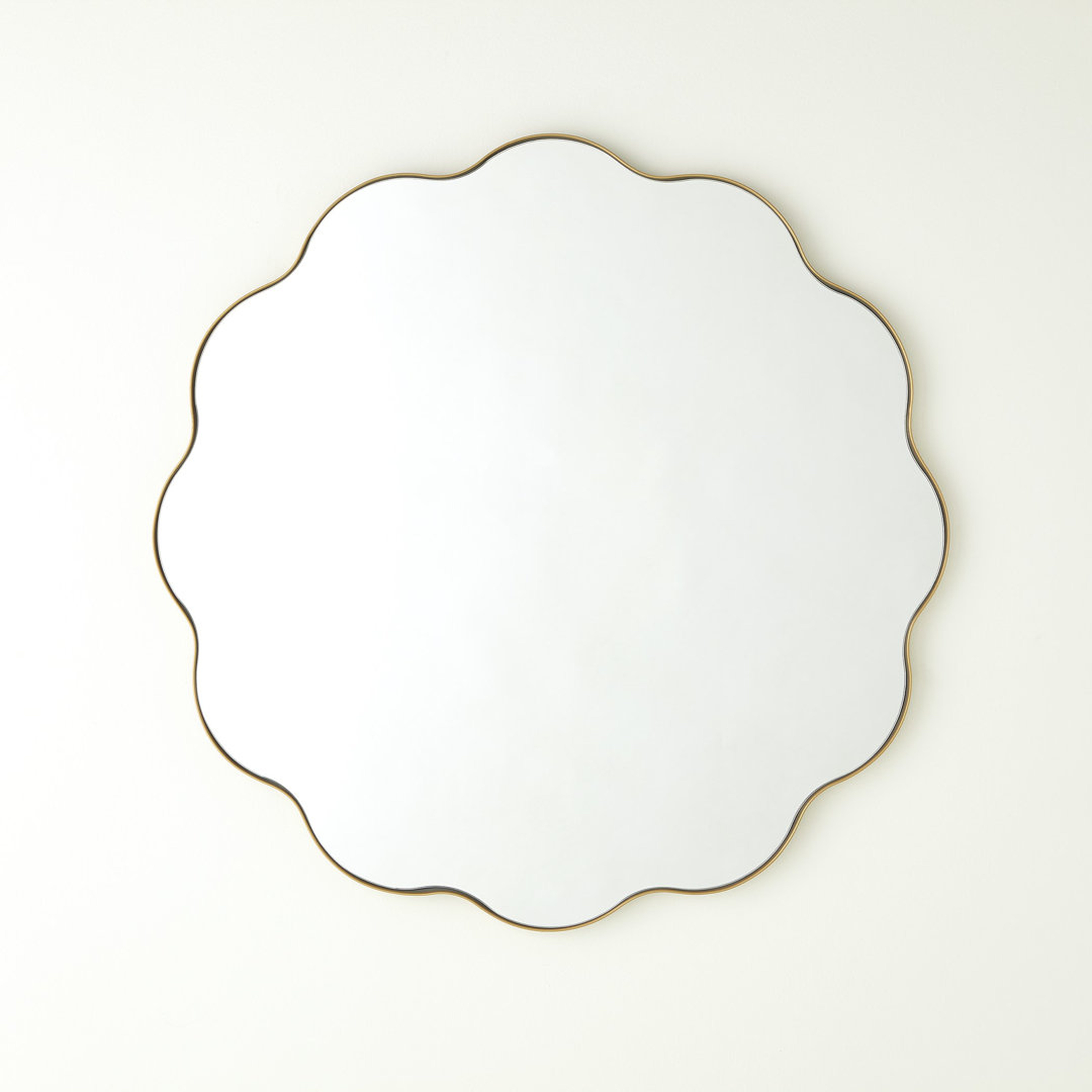 Signature III Scalloped Round Mirror With Gold Metal Frame - Perigold