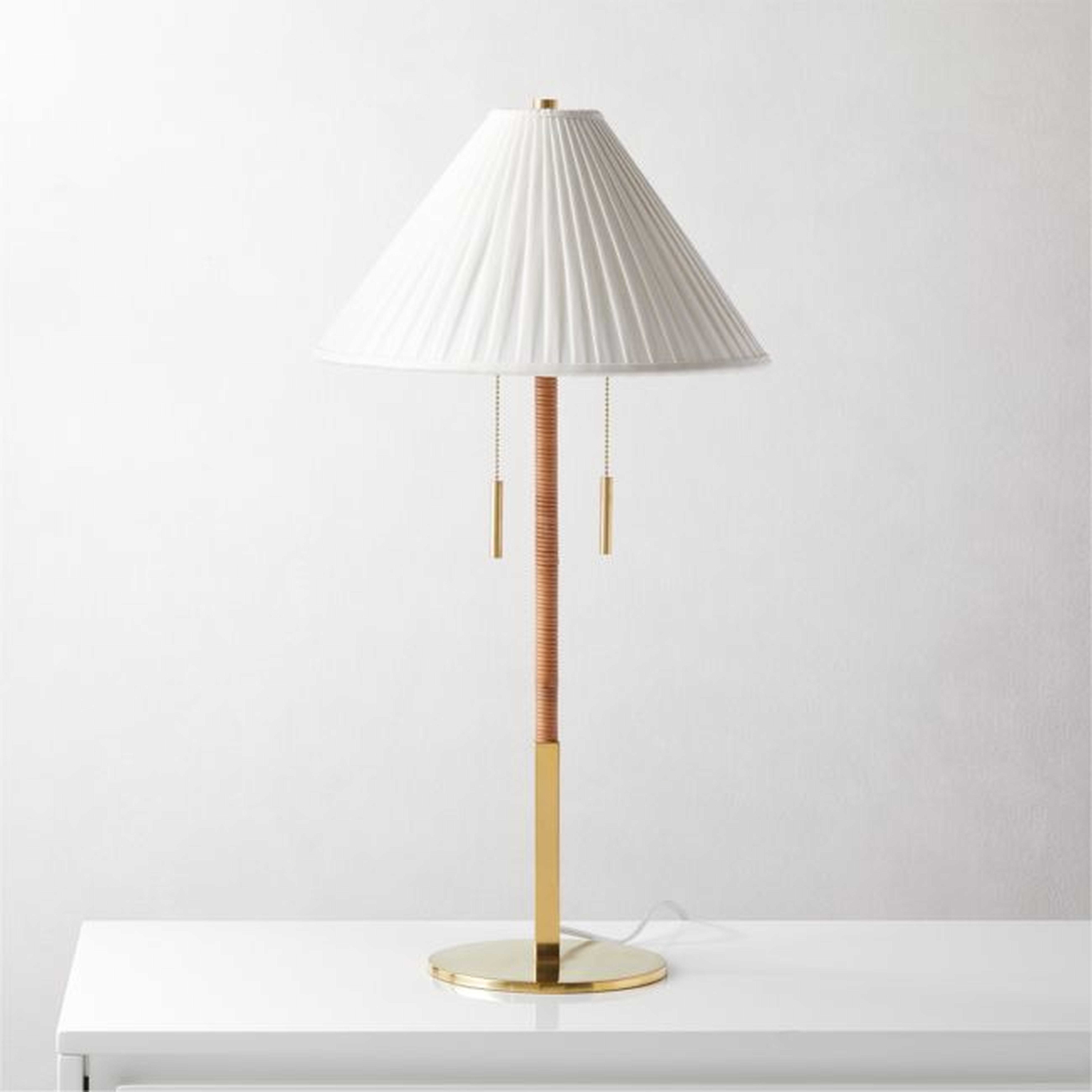 Pogo Brass and Cane Table Lamp - CB2