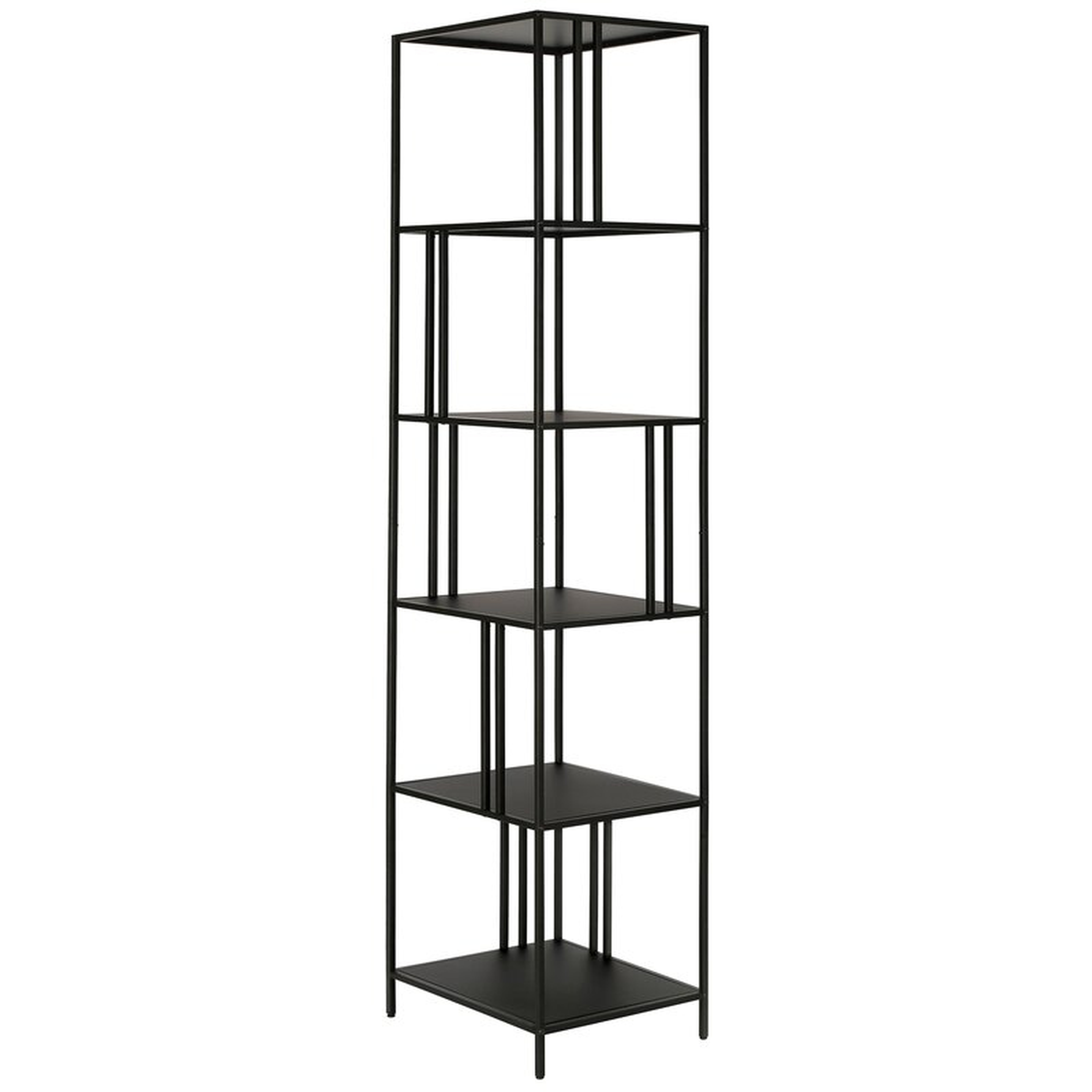 Blackened Bronze Kambrina Steel Etagere Bookcase - Wayfair